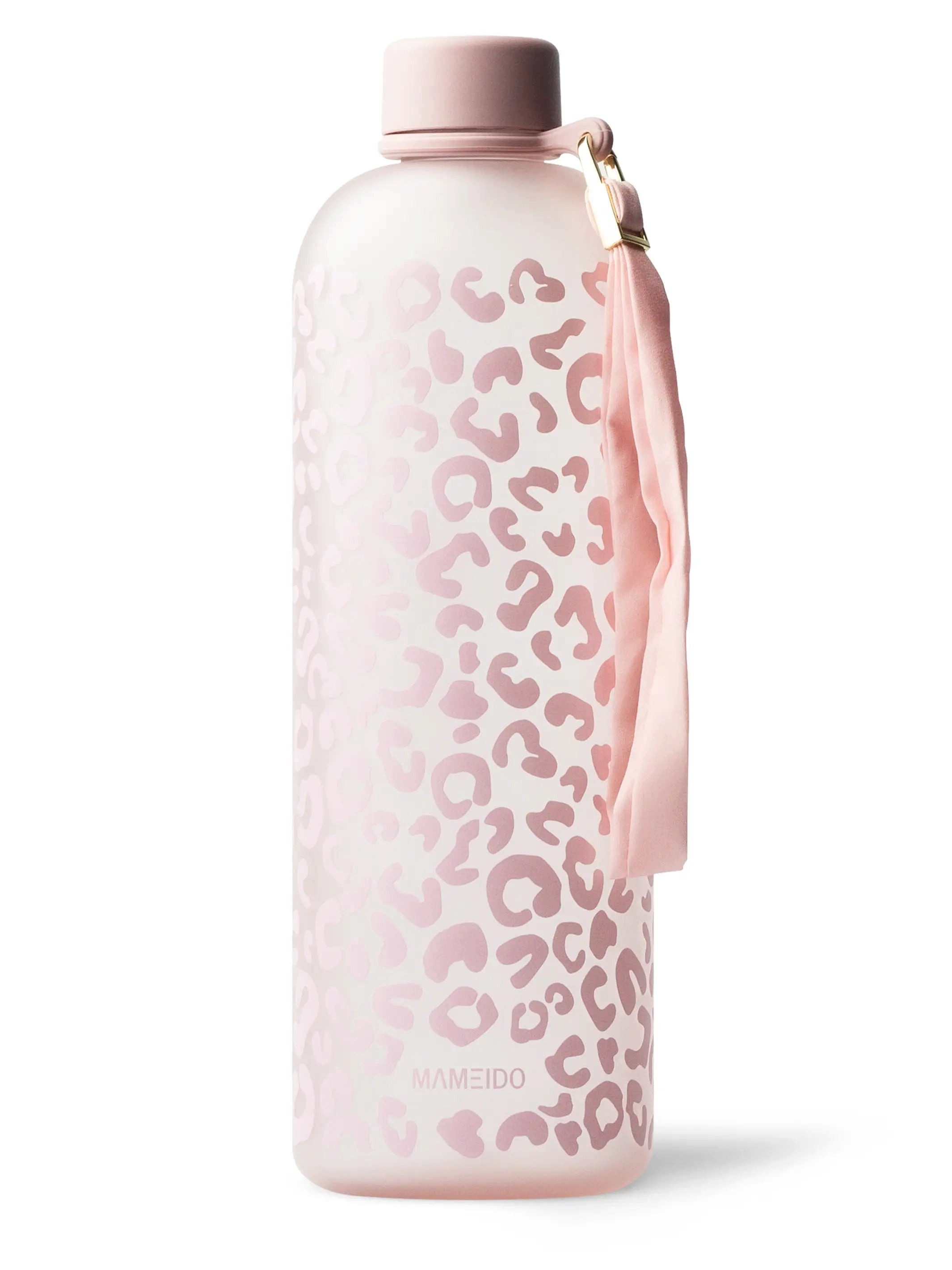 MAMEIDO Trinkflasche, auslaufsicher mit Zeitmarkierung und Handschlaufe in 1000 ml & 1500 ml