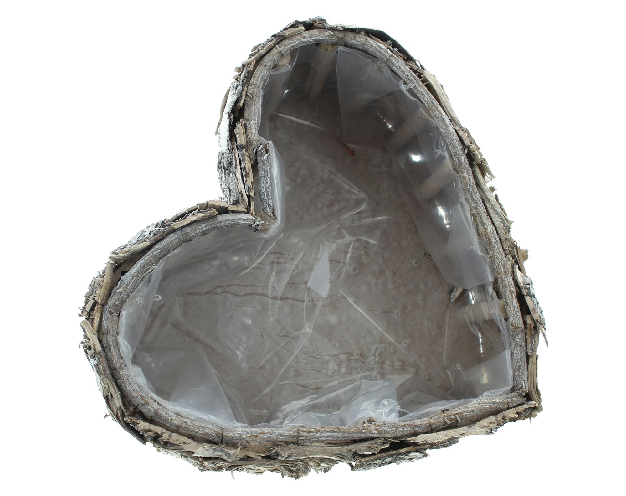 Frank Flechtwaren Pflanzschale, Pflanzherz Birkenrinde