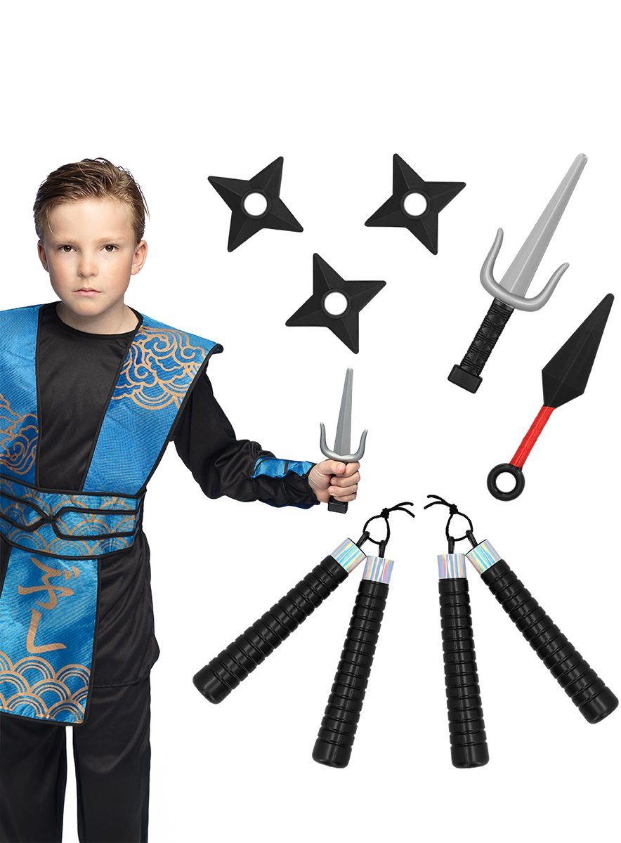 Boland Kostüm Ninja Kampfset Spielzeugwaffen, Voll ausgerüstet für epische Ninja-Kämpfe!