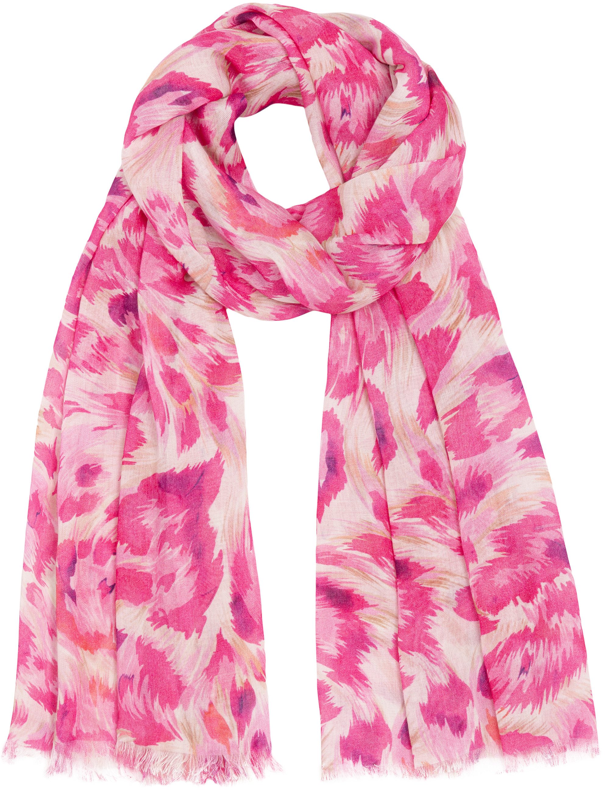 Modeschal SC533 Damen Sommer Schal aus weichem Modal Animal Print, Leo Muster