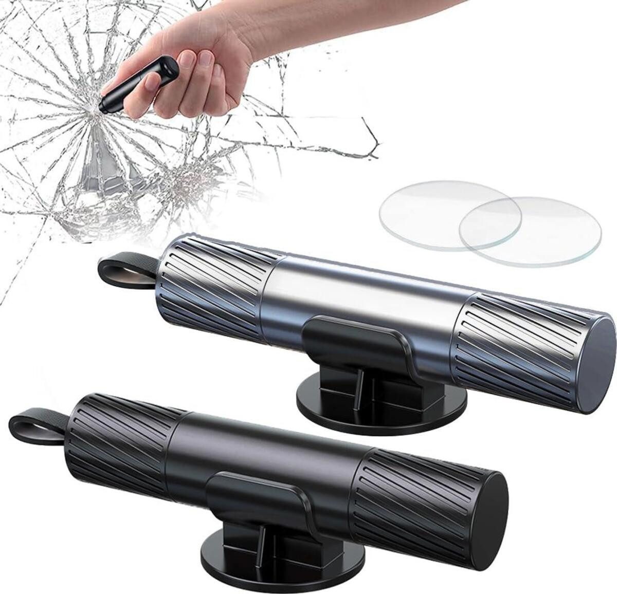 FELIXLEO Hammer 2 Stück Notfallhammer Auto mit Gurtschneider Fensterbrecher (1-St)