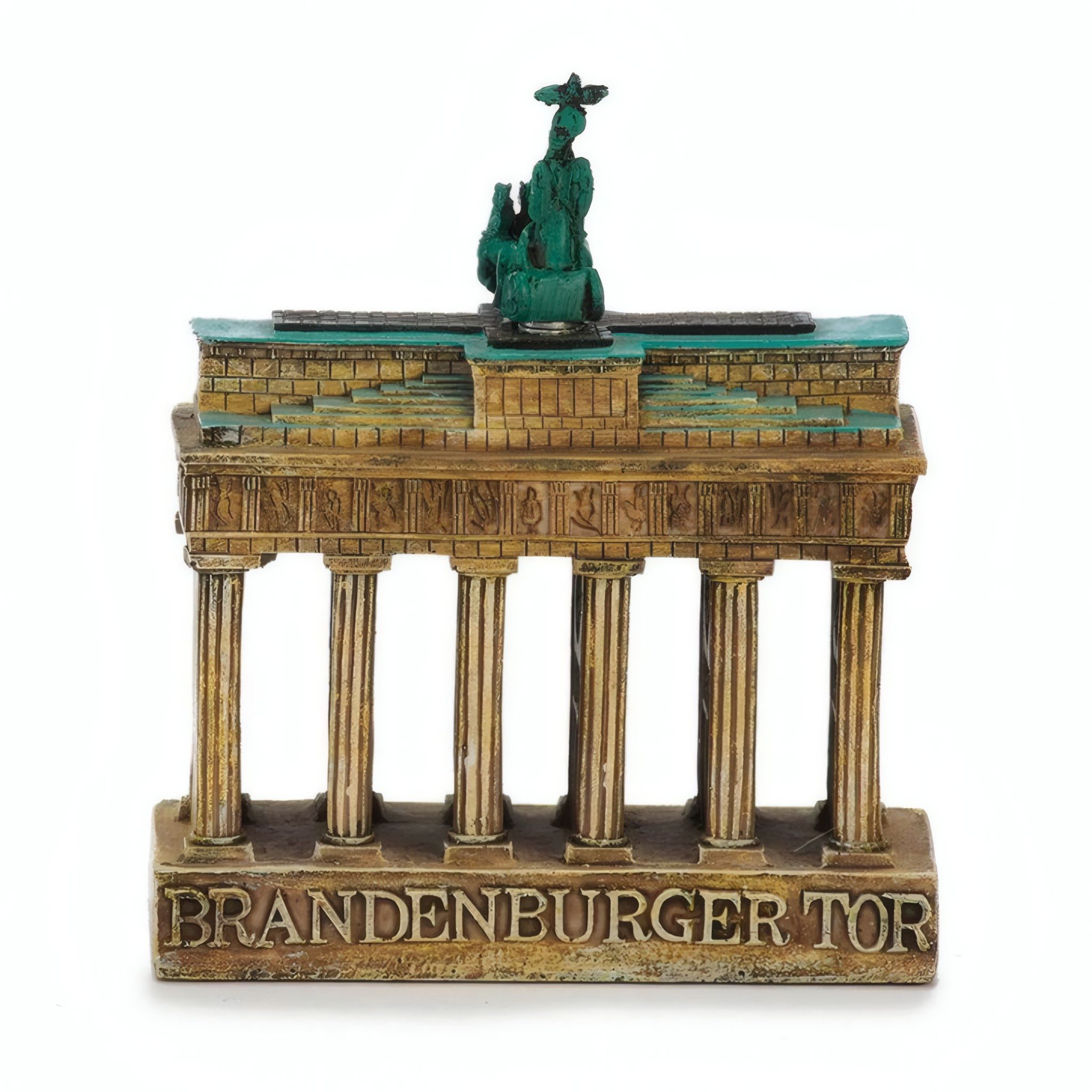 Euro Souvenirs Skulptur Polymodell Brandenburger Tor 3D, circa 13 x 14 cm (1 St)