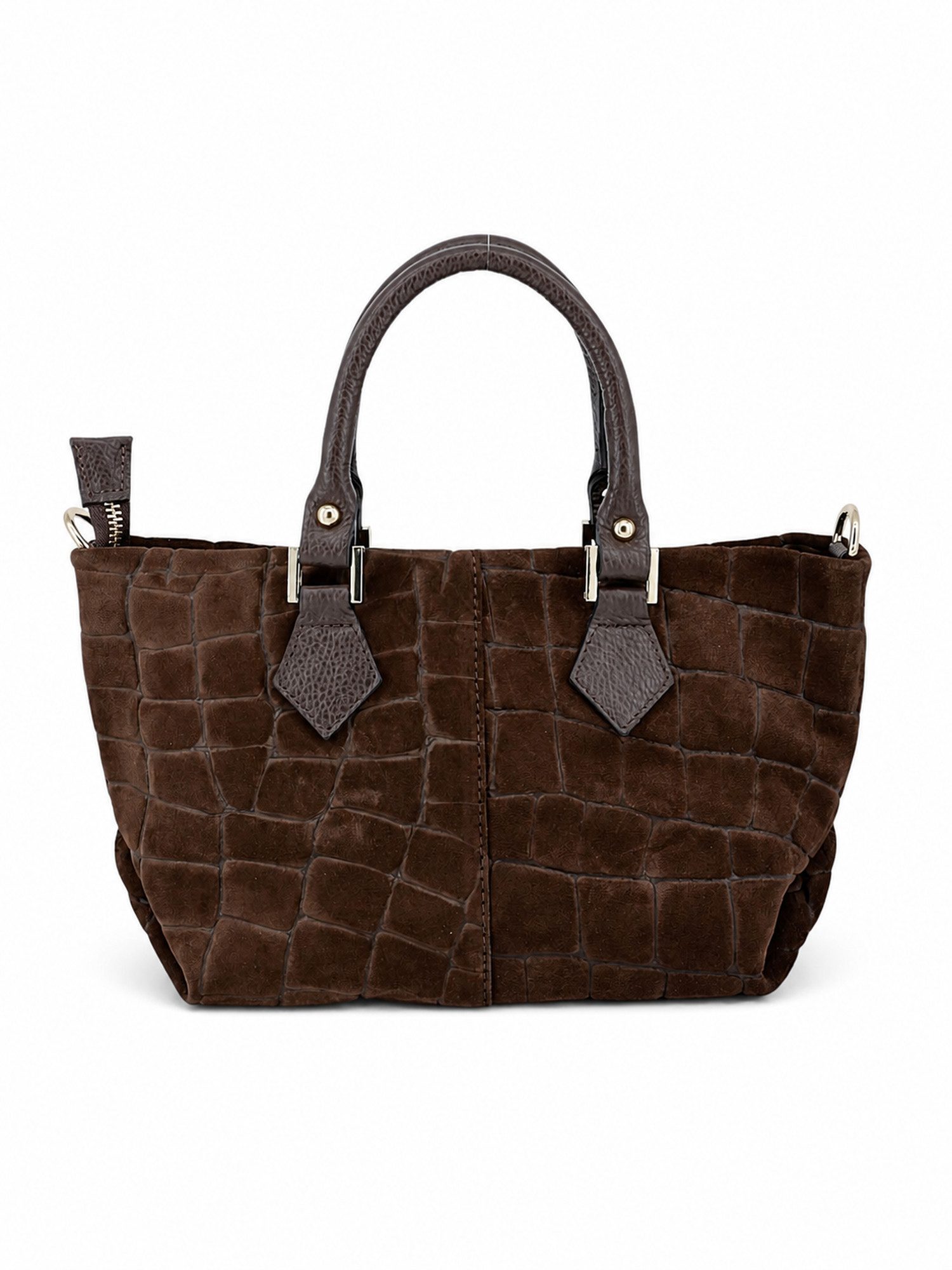 BRISE TASCHE Umhängetasche Elegante Wildledertasche mit Kettenriemen, Echtes Wildleder, Kettenriemen, Reißverschlussfach innen