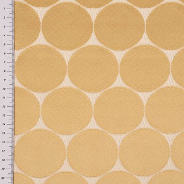 Prestigious Textiles Stoff Dekostoff Jacquard Eaton Dandelion Kreise gold creme 1,47m