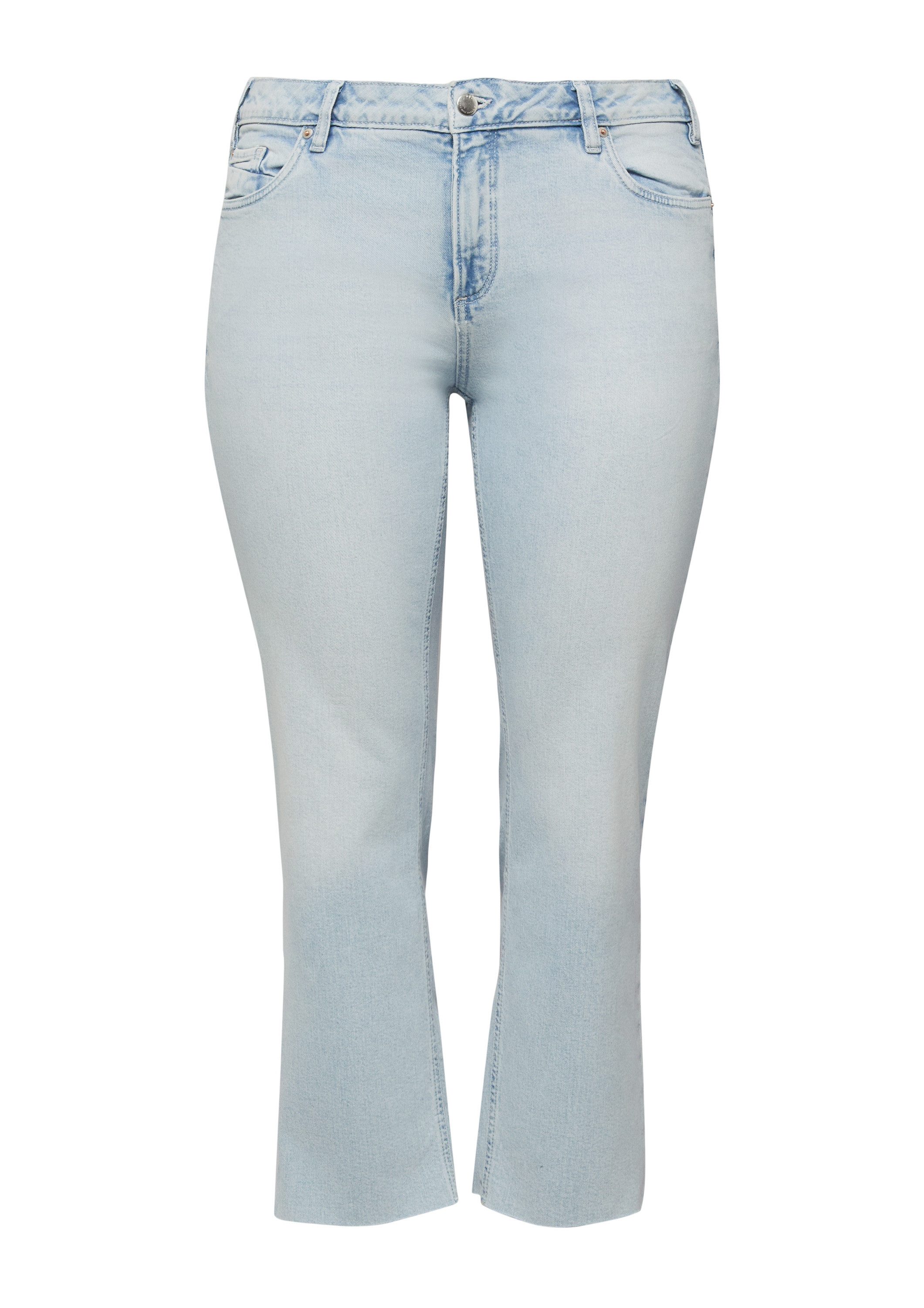 QS Regular-fit-Jeans Jeans-Hose Jeans / Mid Rise / Straight Leg / Cropped