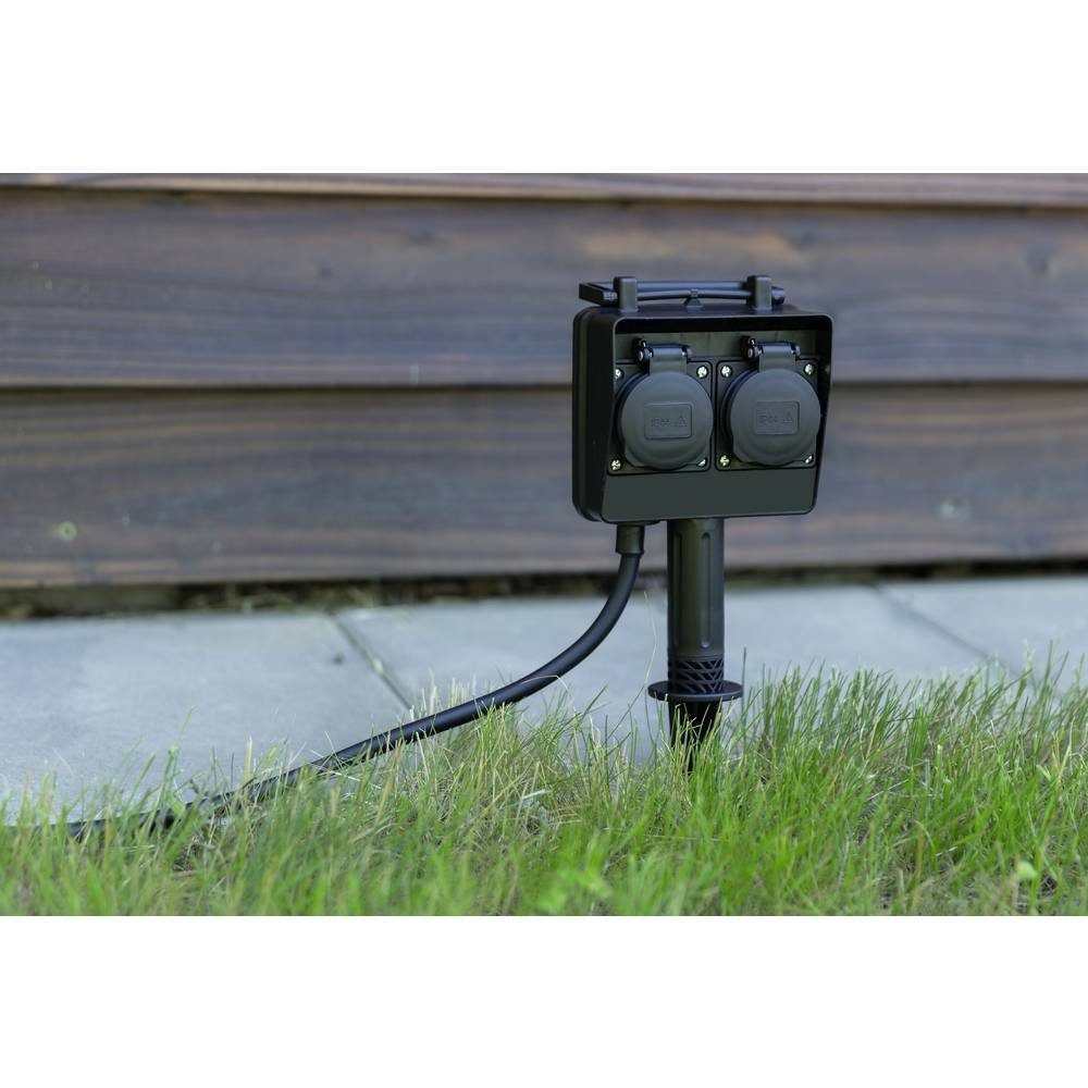 HEITRONIC Gartensteckdose Steckdosen-Verteiler 35466