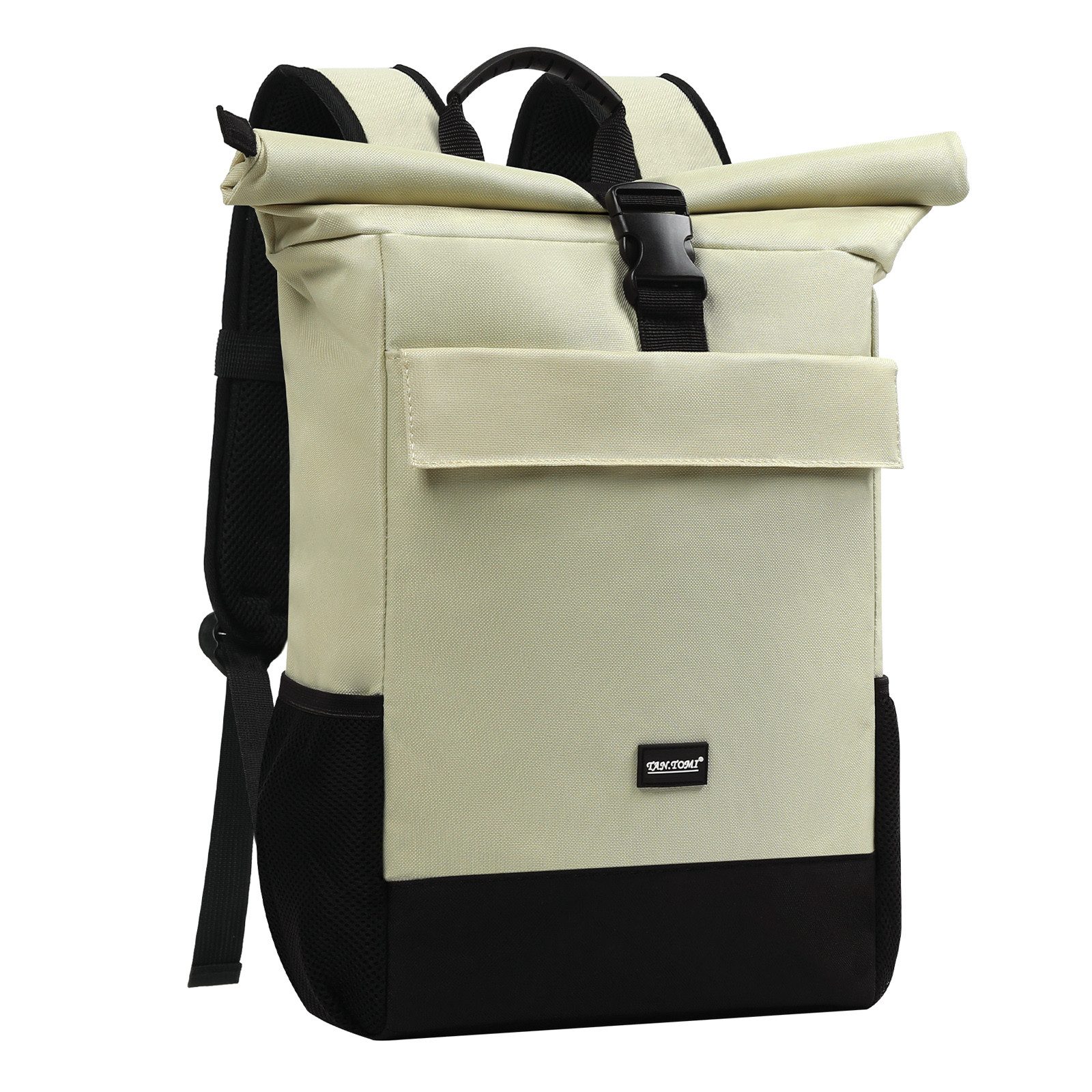 TAN.TOMI Freizeitrucksack Rucksack Rolltop Backpack Wasserdicht Laptop Arbeitsrucksack, Für Schule Fahrradfahren Freizeit Reise