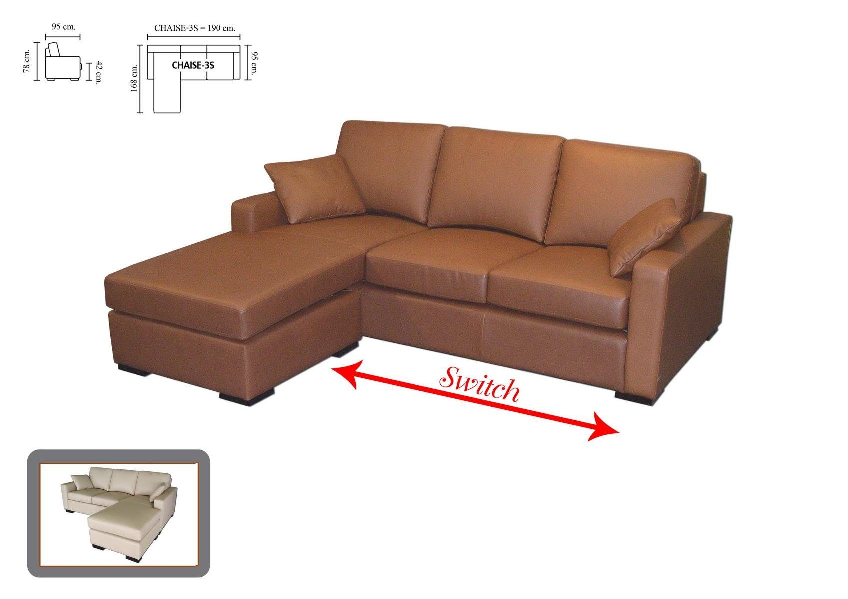 Salottini Ecksofa Ecksofa Modell Jessy Mini Design Eckcouch, 2 Teile, Vollleder