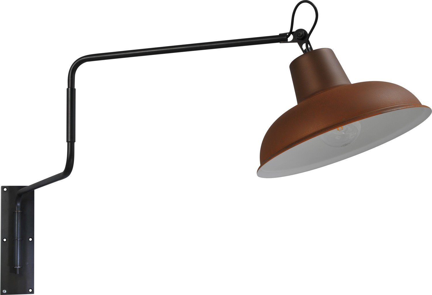 Licht-Erlebnisse Wandleuchte DI PANNA, Industrie Wandlampe ohne Braun Leuchtmittel, cm E27 Ø Schwarz Design 36 Metall