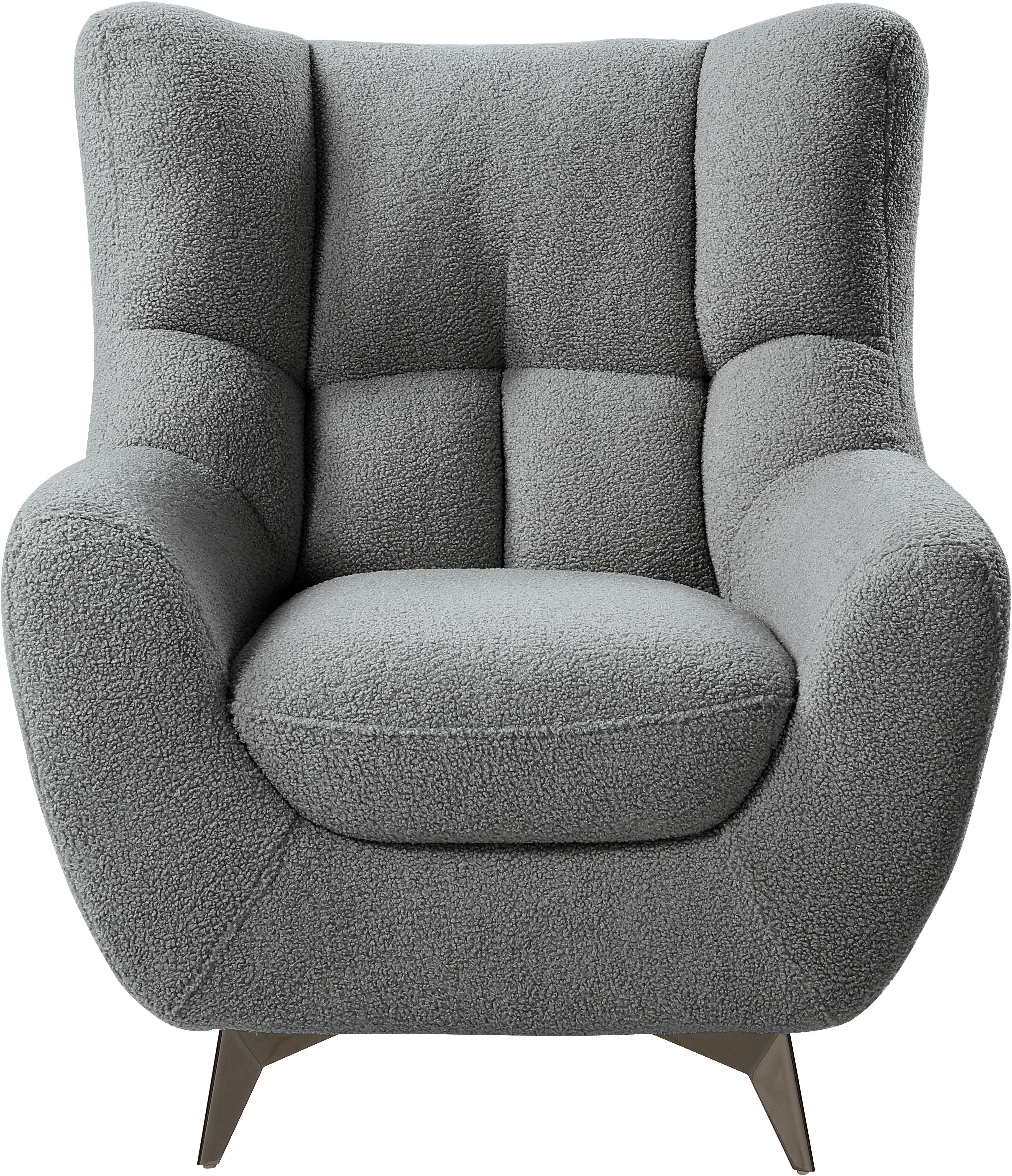 ATLANTIC home collection Sessel Shawn, mit Federkern, trendy Bezug mit Tedd günstig online kaufen