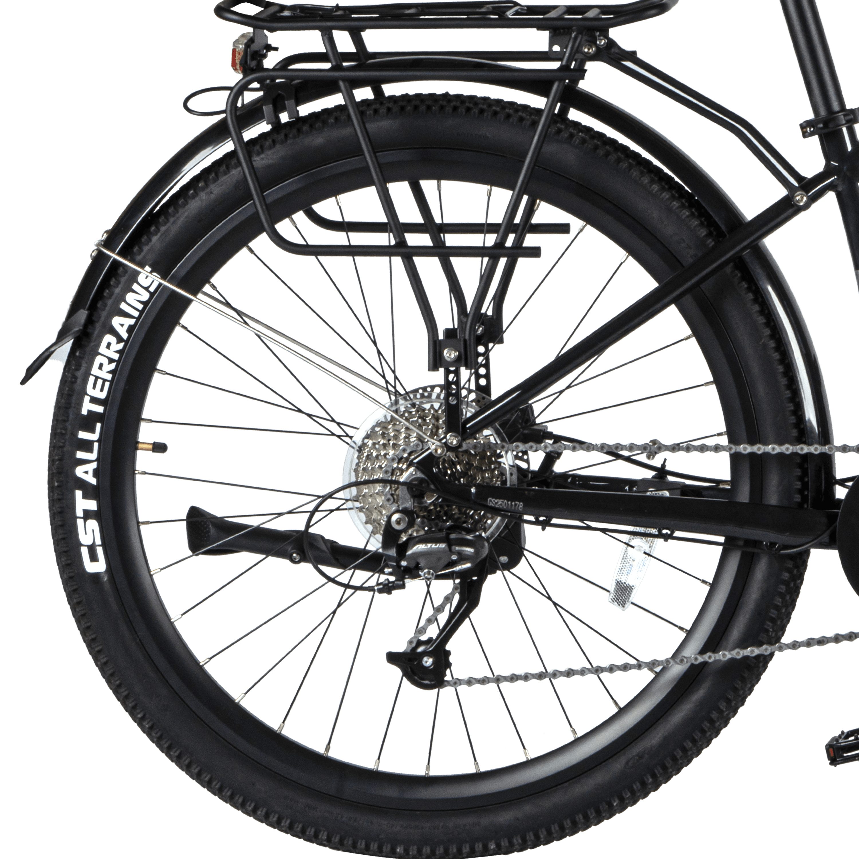 E-Bike Kettenschaltung, Schwarz, E-Bike StVZO 2Flash 468,00 Akku, Zoll, 27,5 Trekking 9 LU1 tlg), 2FLASH Gang, (374,4Wh), 36V (2 Heckmotor, Wh