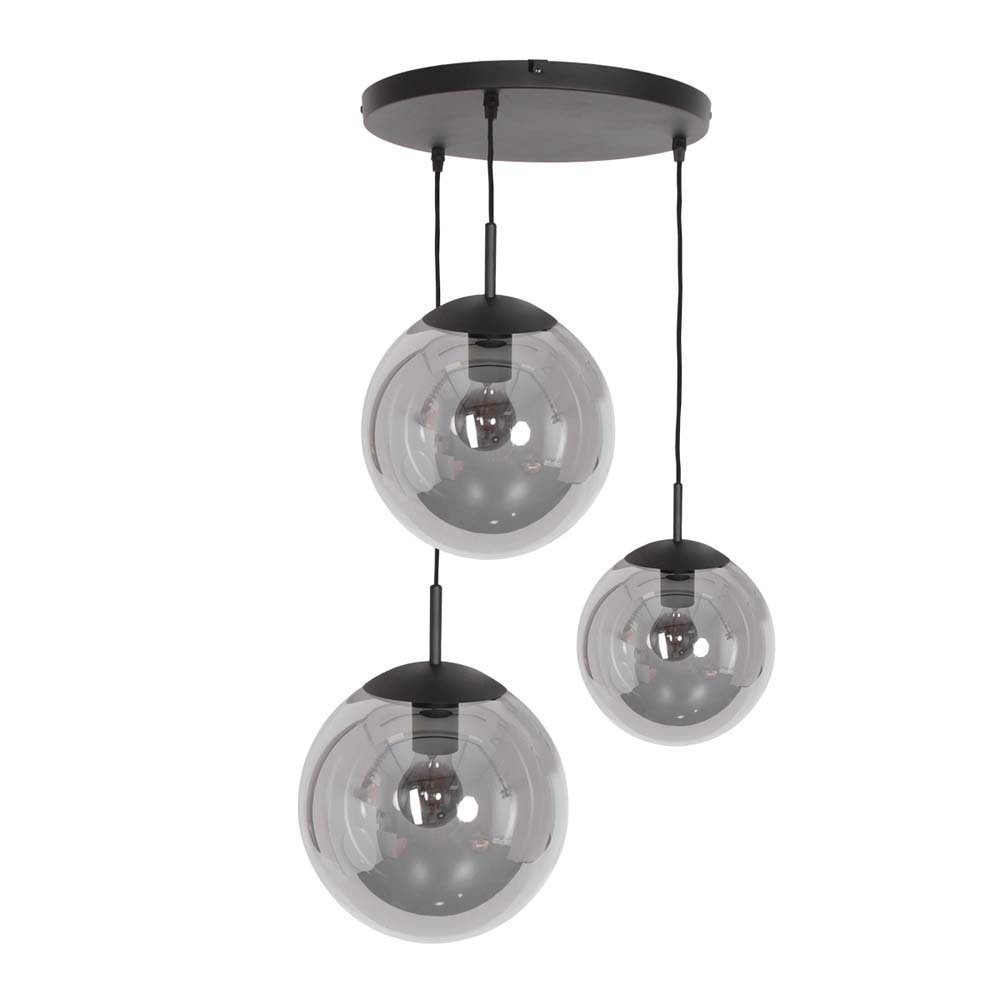 Steinhauer LIGHTING Pendelleuchte, Leuchtmittel nicht inklusive, Hängelampe Pendellampe Esstischleuchte Glas rauchfarben 3 flammig