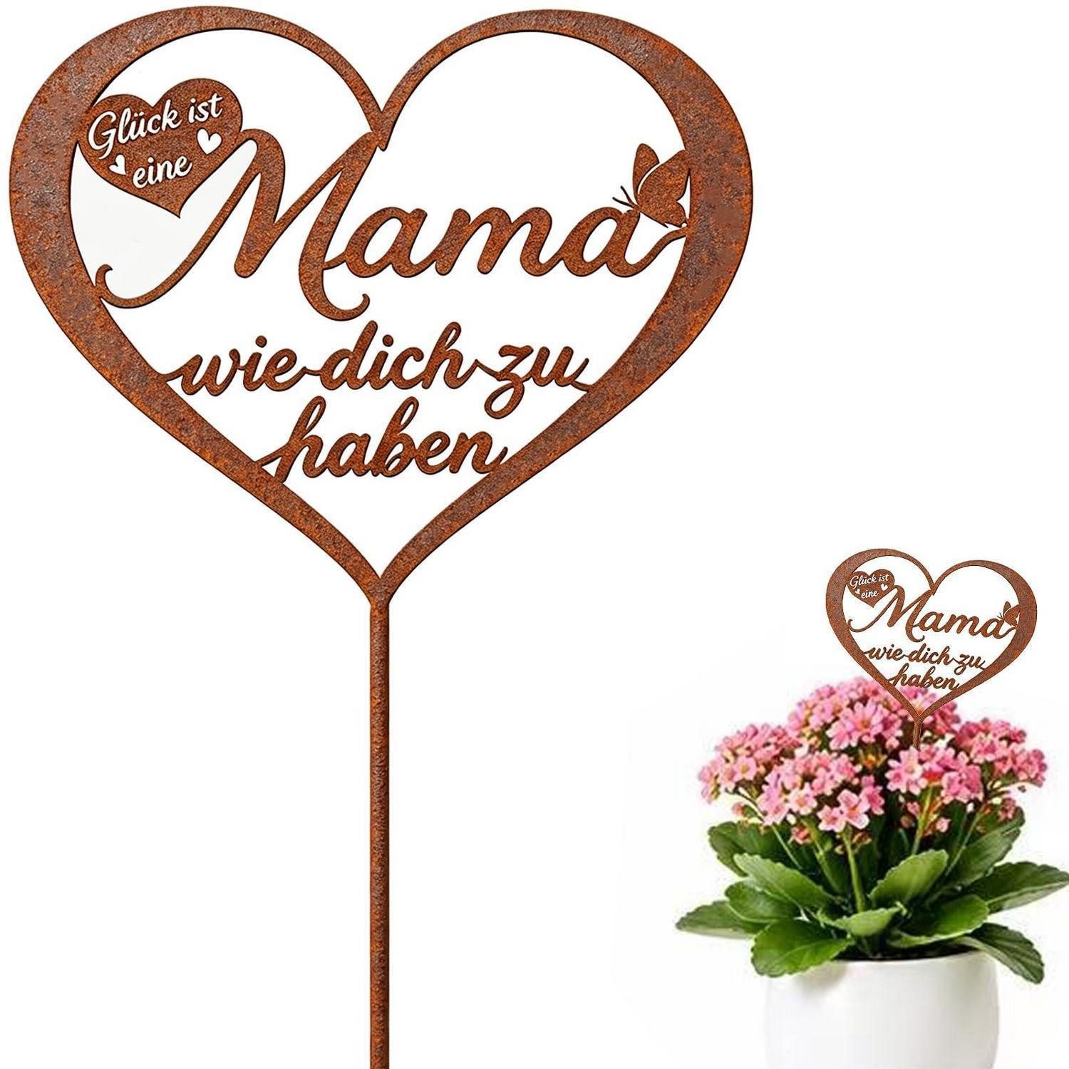 LuxusKollektion Dekokugel Gartenstecker Rost Herz mit Spruch 13x31cm (1 St)