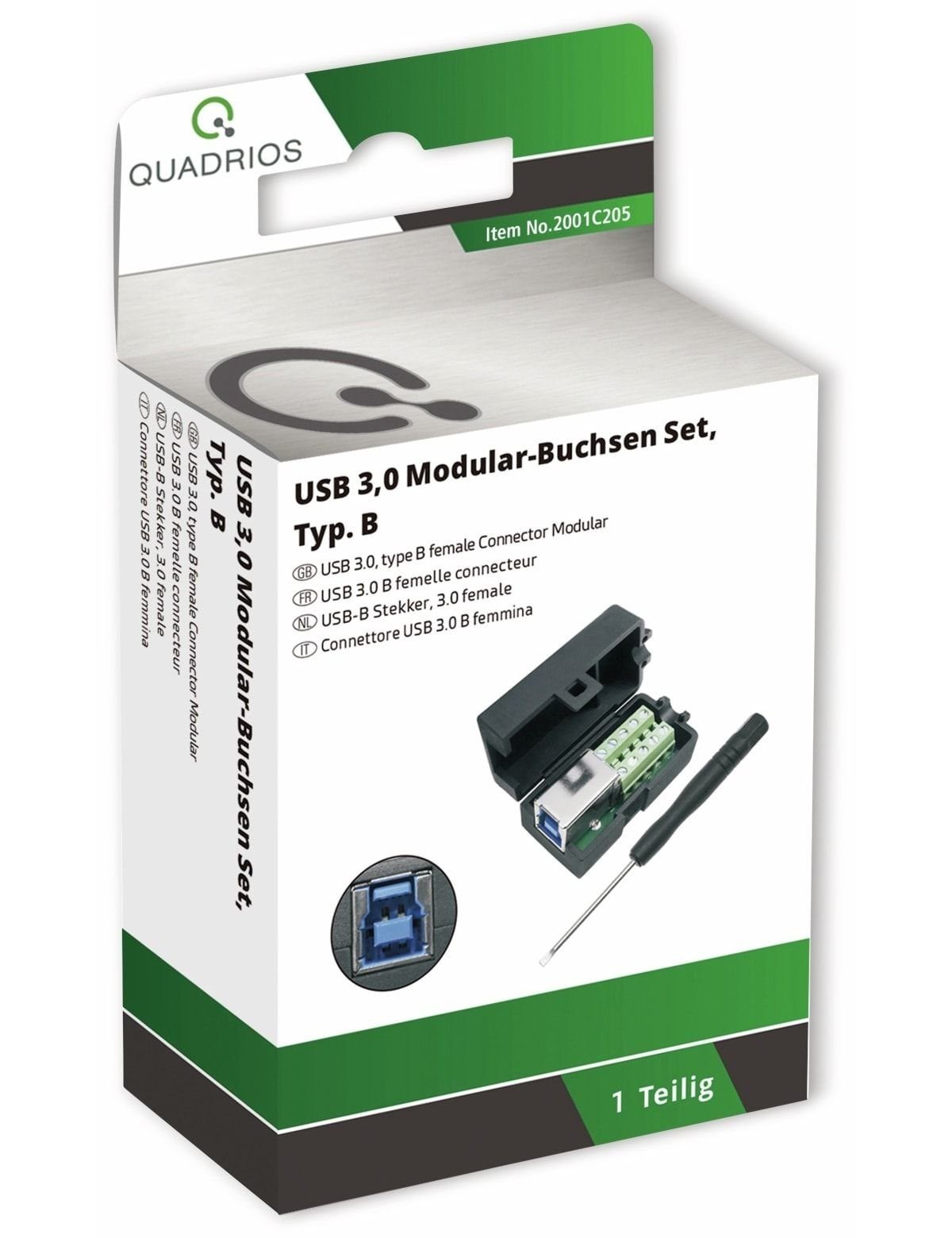 Quadrios Klemmen QUADRIOS, 2001C205, USB-Modular-Set, 3.0 - USB