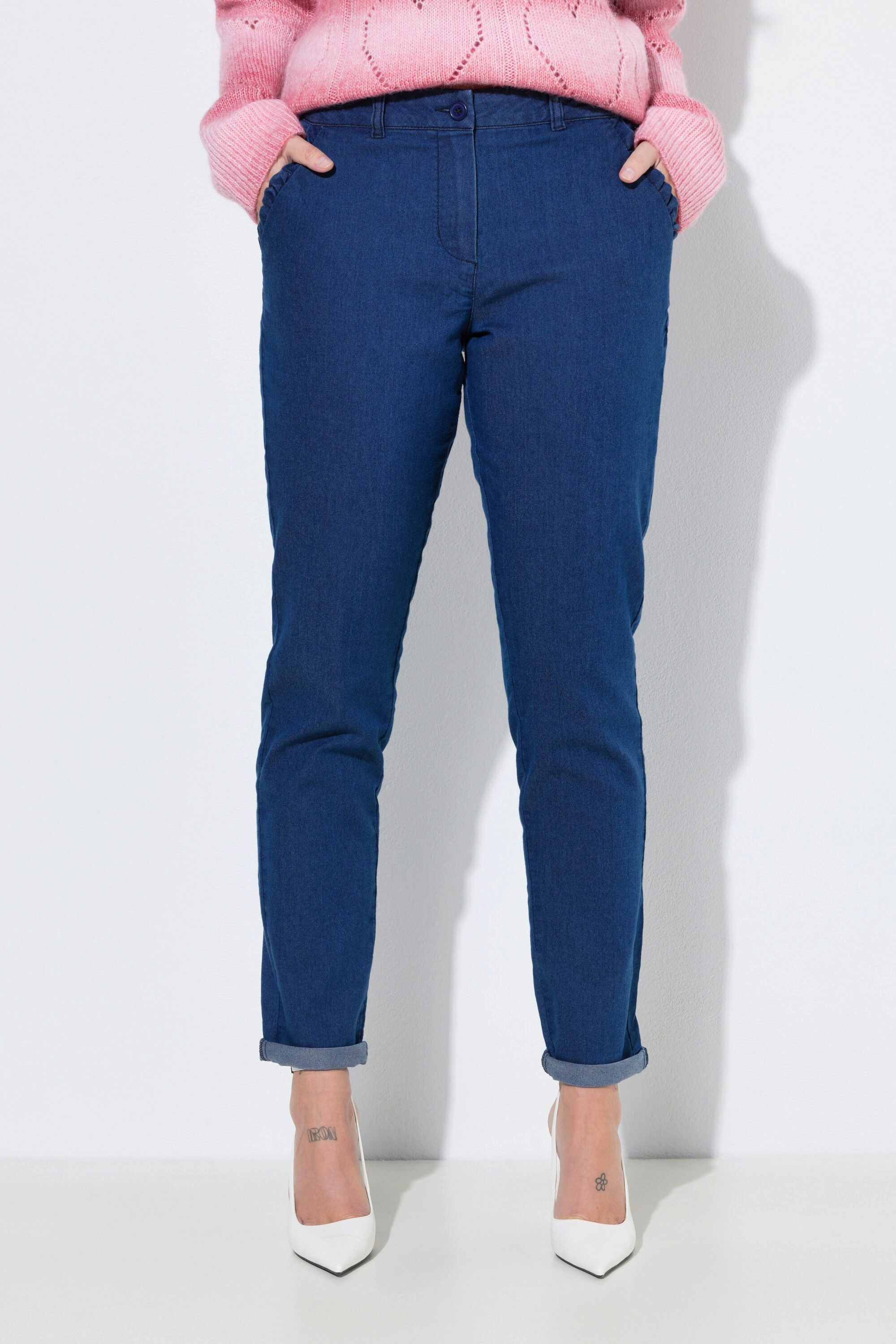 MIAMODA Funktionshose Hose Tapered Fit Taschen mit Rüsche