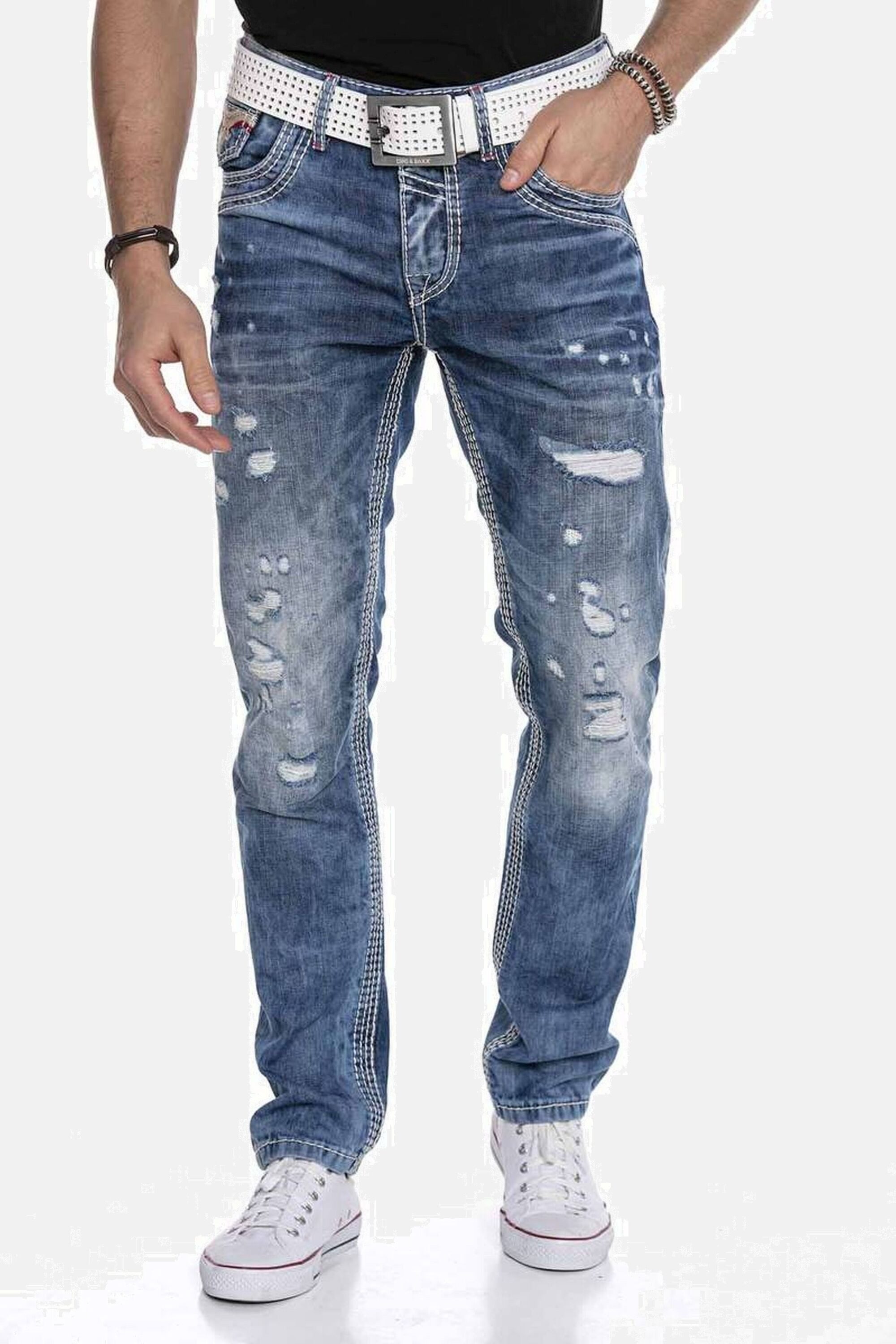 Cipo & Baxx 5-Pocket-Jeans Jeans bequeme Jeans im lässigen Destroyed-Look, günstig online kaufen