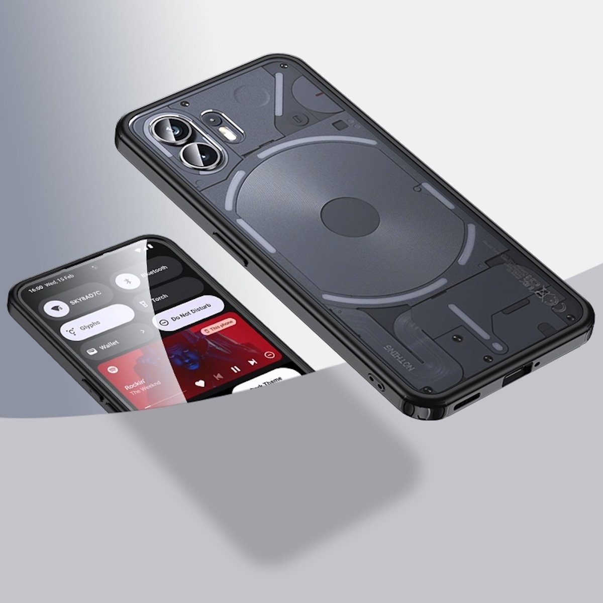 Für Nothing Phone 1 Magnetische Handyhülle mit Abdeckung Silber Schutz  Handy Tasche Hülle Cover Etui Zubehör
