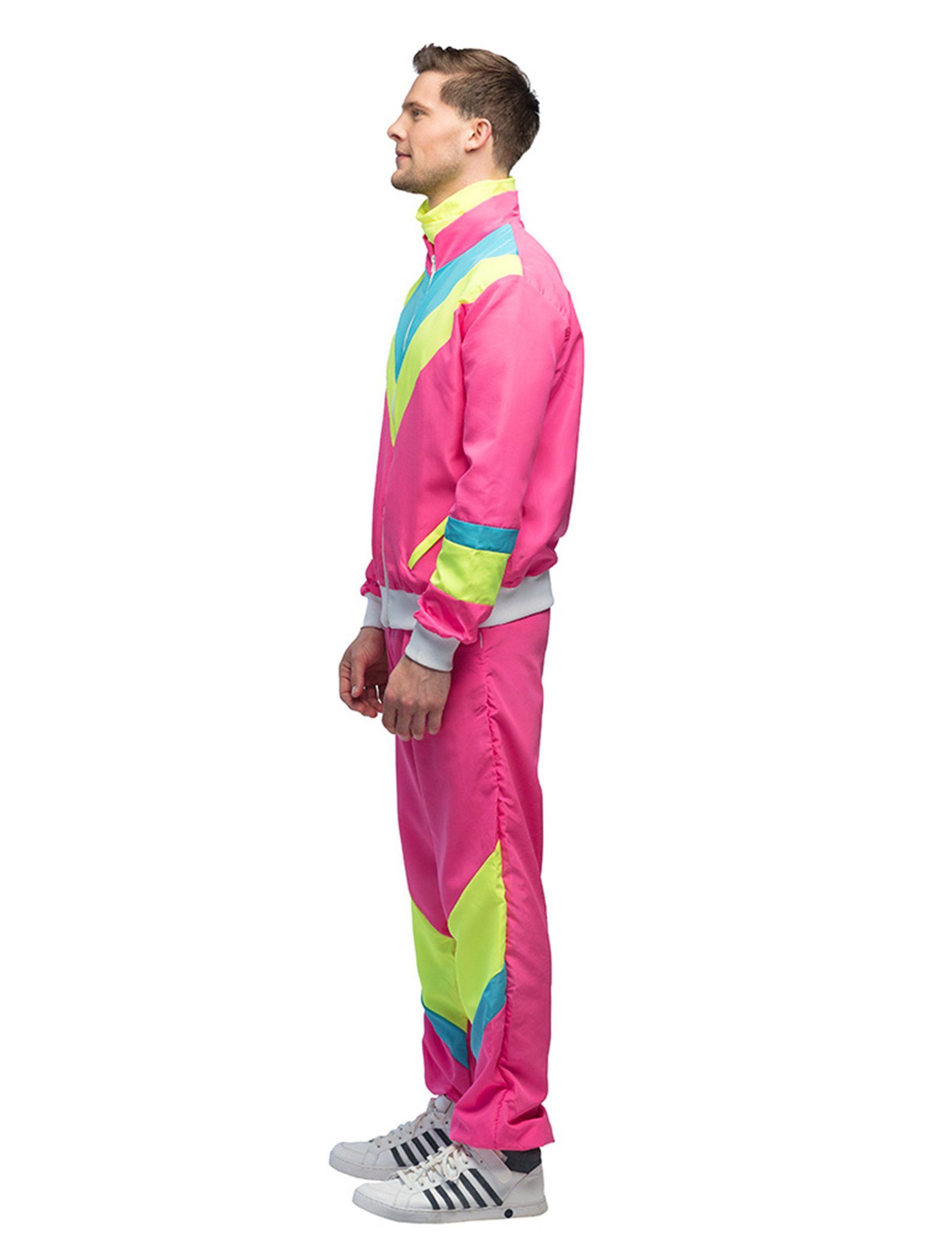 Boland Partyanzug Retro Jogginganzug Herren Neonrosa günstig online kaufen