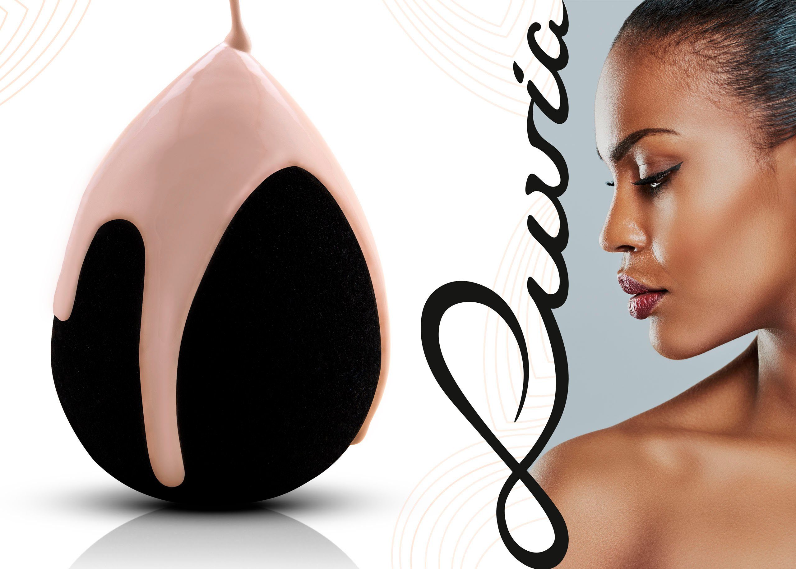 Luvia Cosmetics Make-up Schwamm Make-up Blending Sponge Set-Black, 2 tlg., Ultraweiche Oberfläche für ein makelloses und gleichmäßiges Finish.