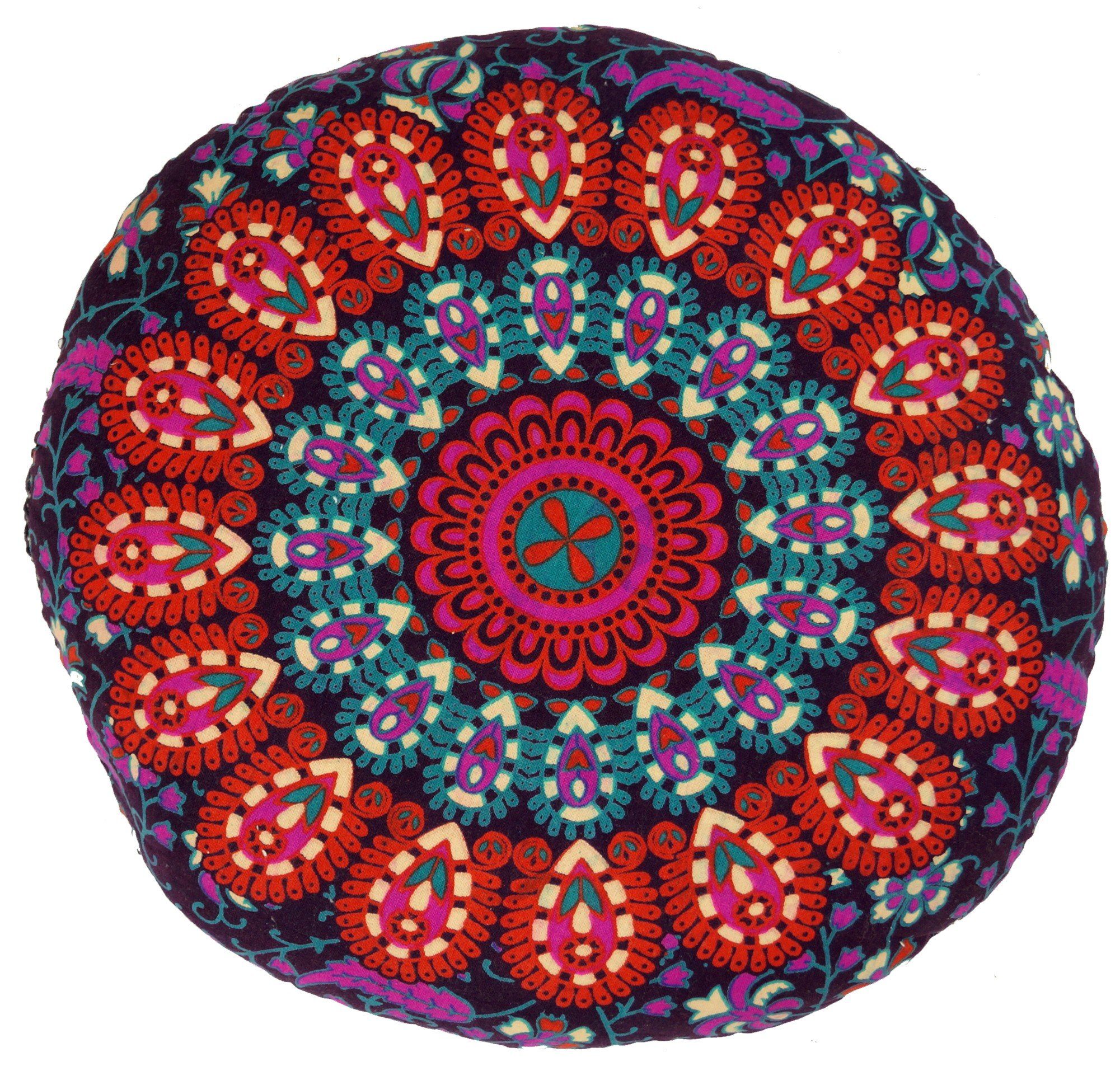 Guru-Shop Meditationskissen Flaches Mandala Meditationskissen, Yoga Kissen,..