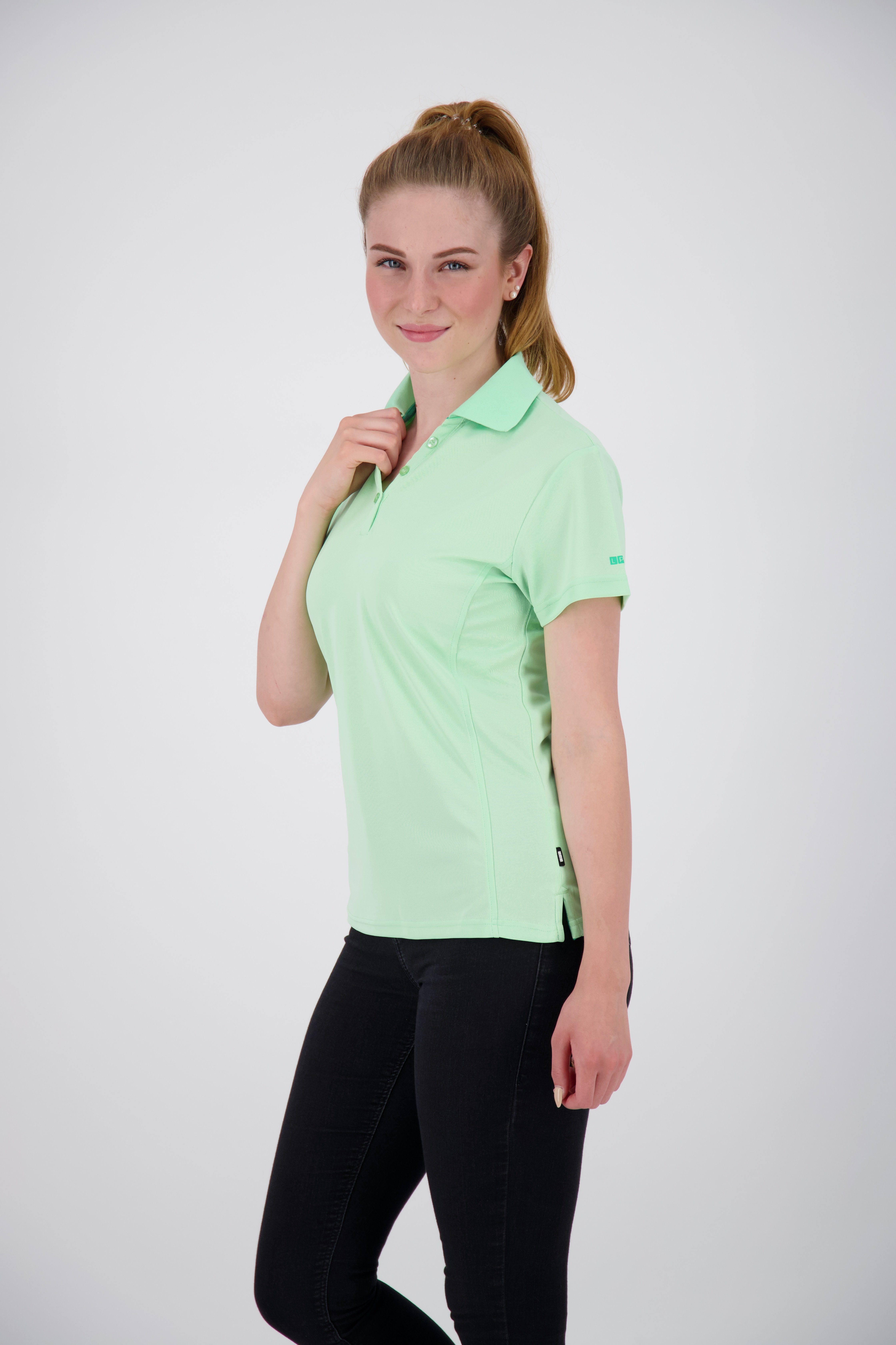 DEPROC Active Poloshirt 3F-Funktions-Piqué aus Kunstfaser HEDLEY Recycling NEW 100% green II WOMEN