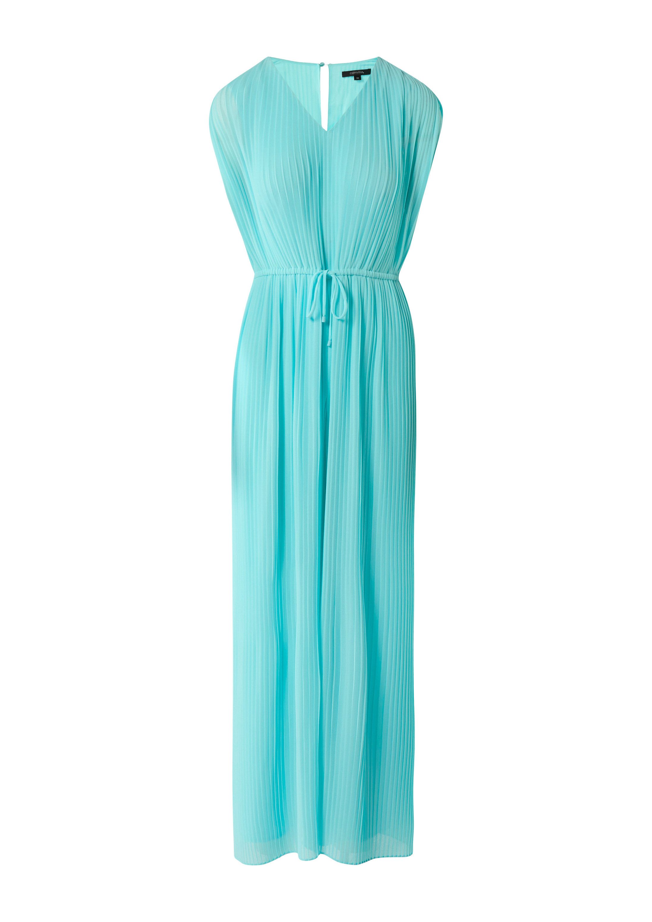 comma Jumpsuit Overall Plissee-Jumpsuit mit V-Ausschnitt