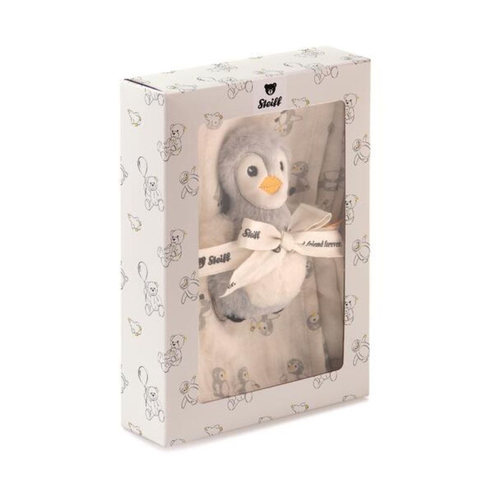 Steiff Kuscheltier Steiff Pinguin Lio Geschenkset Greifling + Spucktuch 20 cm 242953