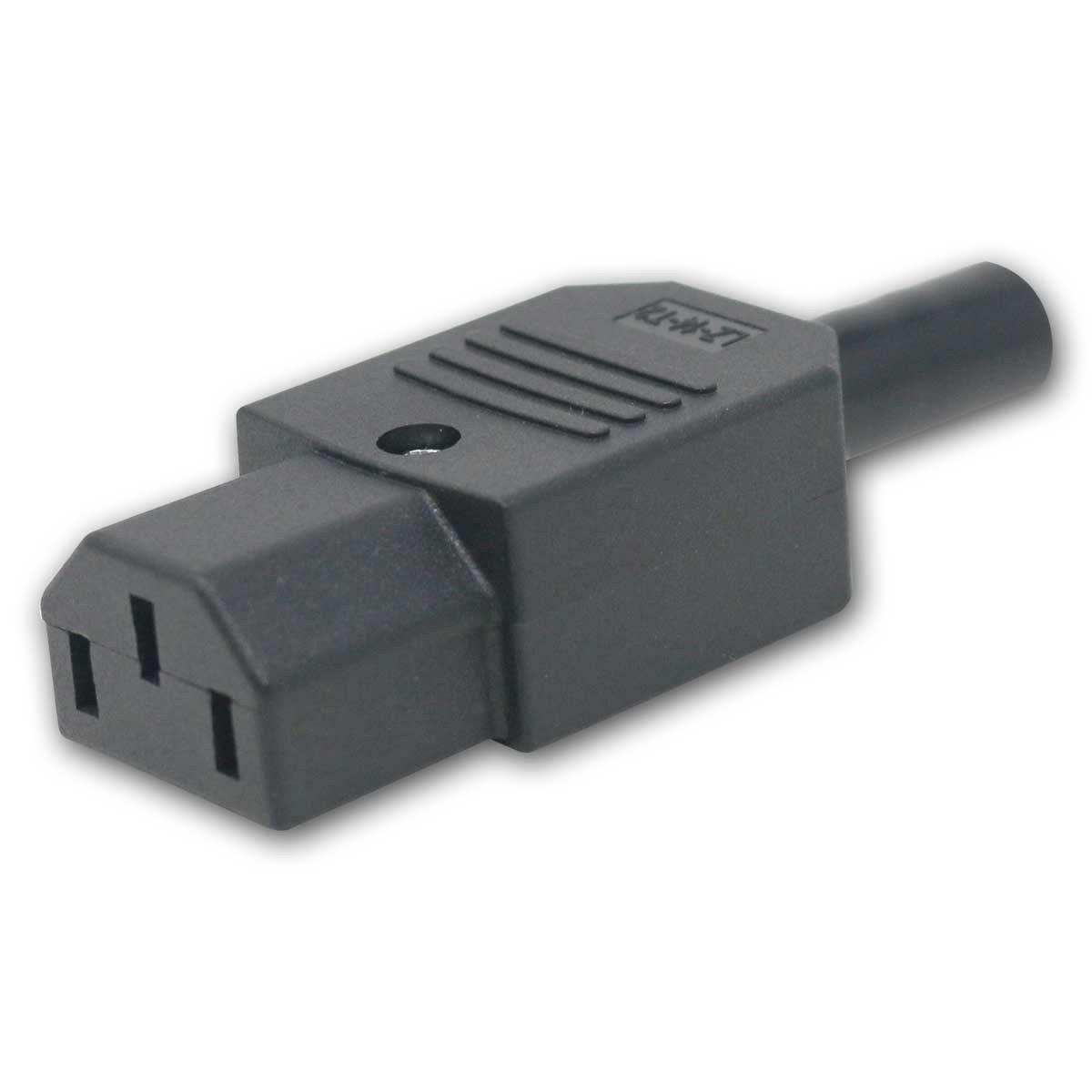 Maxtrack Schuko-Stecker Kaltgeräte-Kupplung IEC 320 C13 schwarz schraubbar