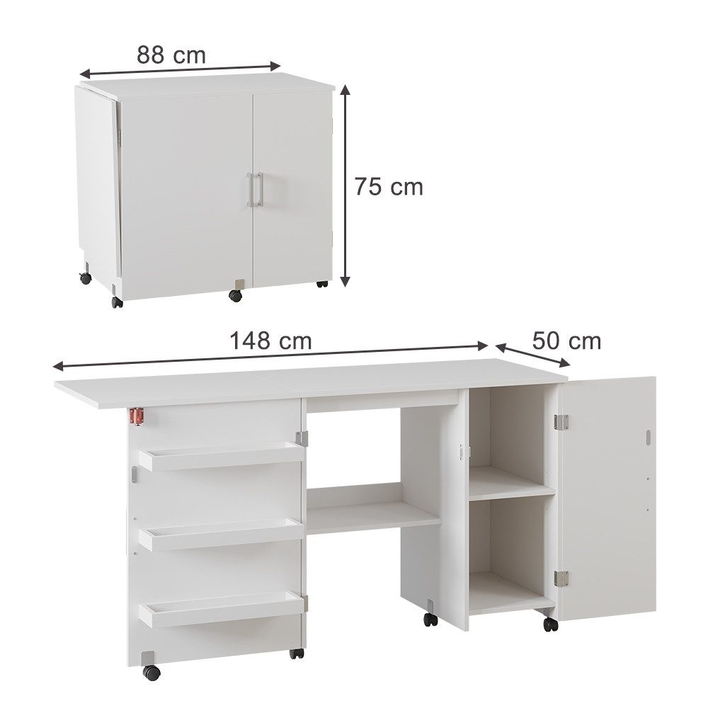 Vicco Schreibtisch Carmen, Weiß, 148 x günstig online kaufen