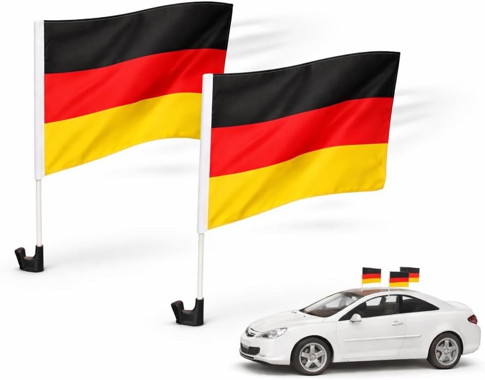 Dekotalent® Flagge 2er Autofahnen Autoflagge Deutschland Auto Fahne WM 2026 (2-St)