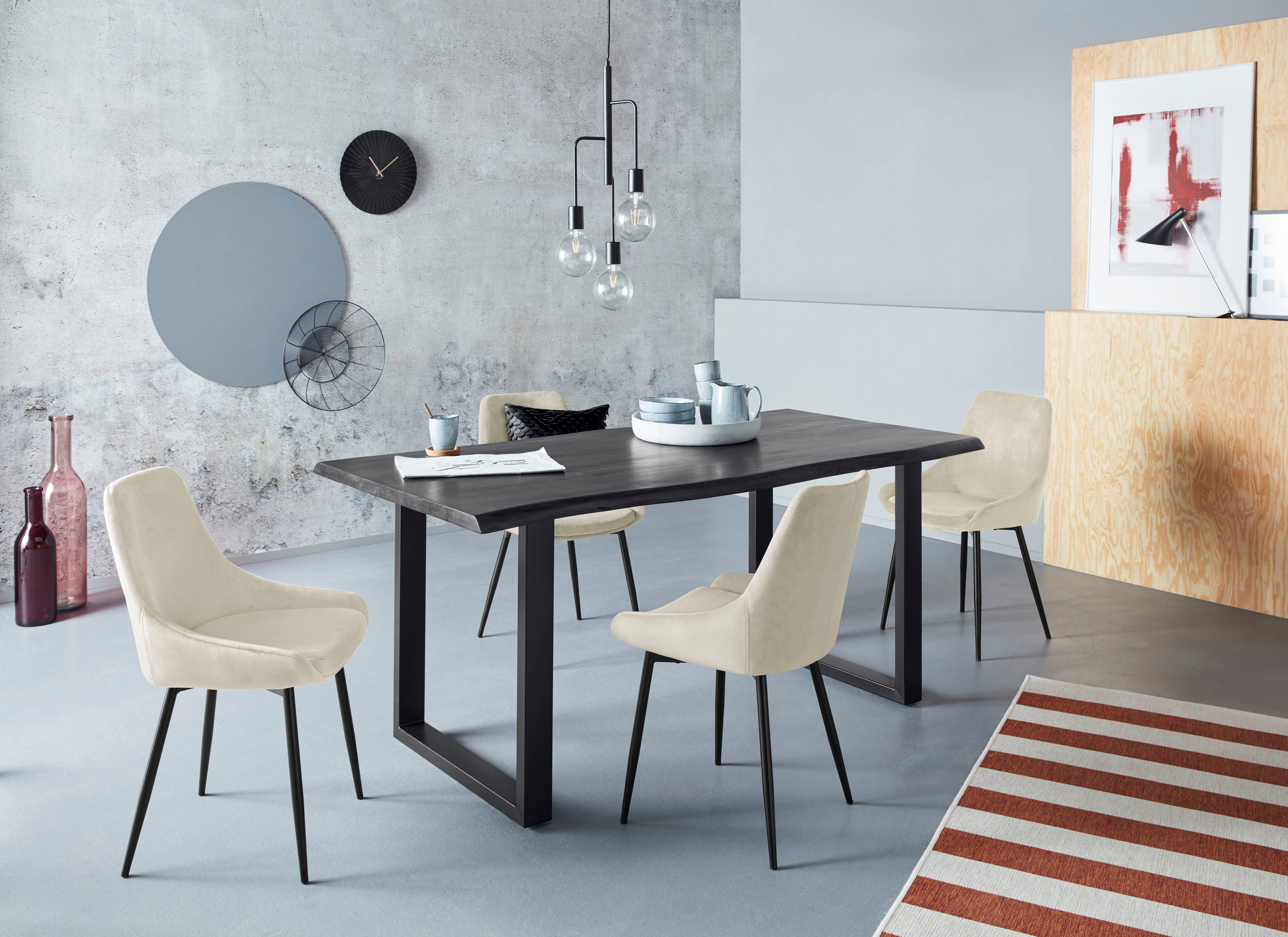 INOSIGN Esszimmerstuhl Niam, Polsterstuhl, 2er Set, schwarze Metallbeine, p günstig online kaufen