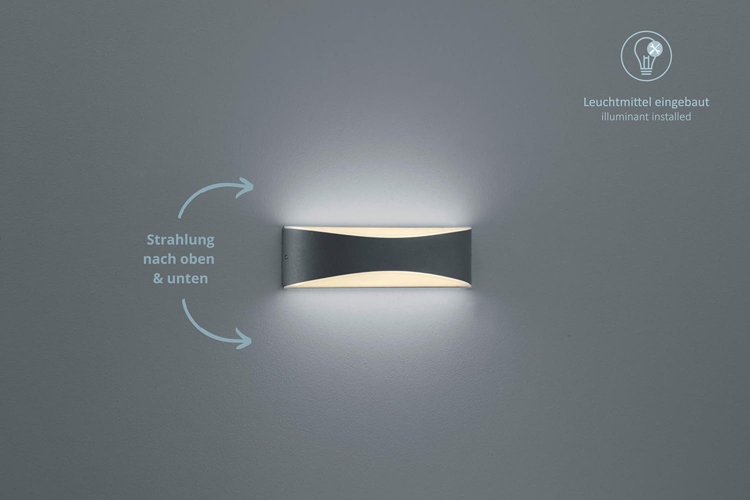 lightling LED Außen-Wandleuchte Kosta, LED fest integriert, Warmweiß, Up and down Beleuchtung, IP65 Outdoor
