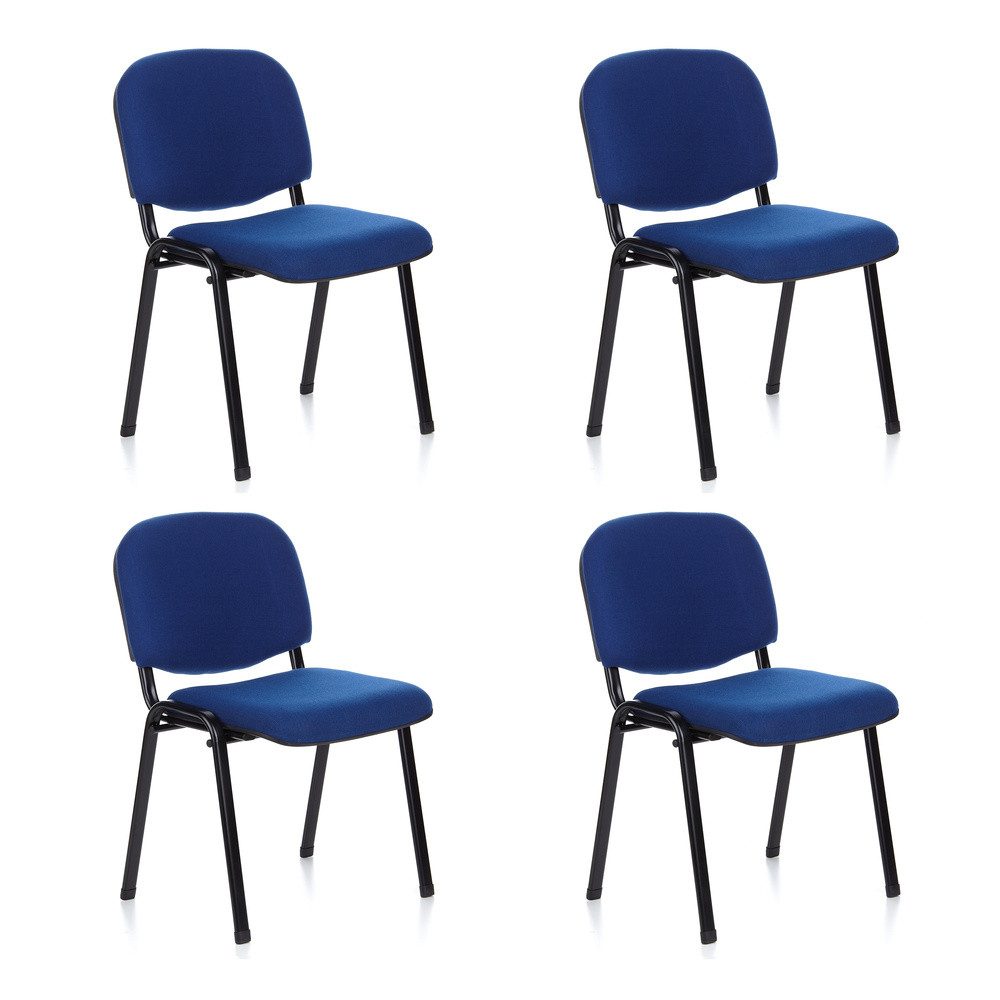 hjh OFFICE 4-Fußstuhl XT 600 Stuhl Stoff 4 St., 4er Set Besucherstühle gepolstert, bis 4 Stühle stapelbar