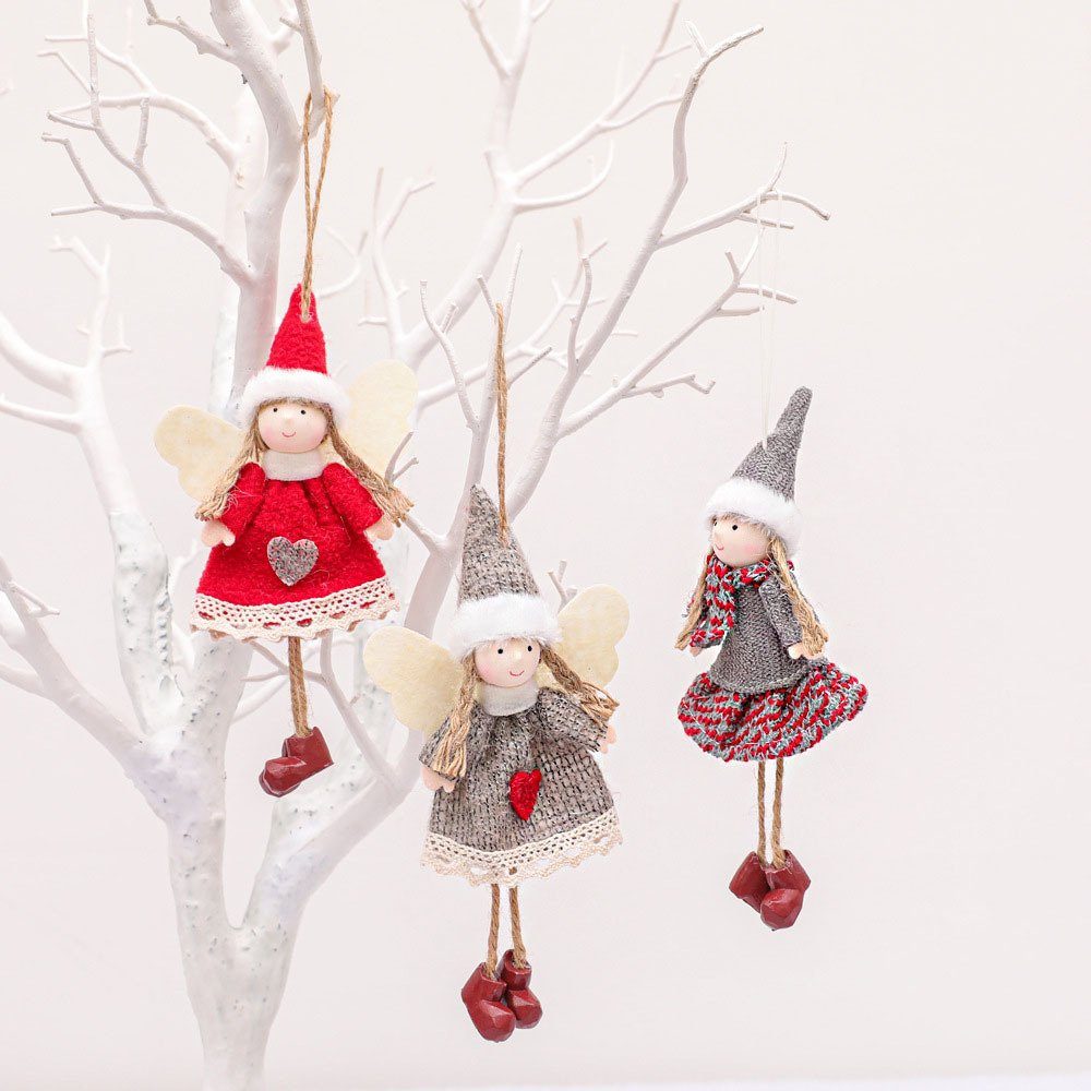 red Christbaumschmuck Blusmart Handgemachte Modische Weihnachten Kunsthandwerk Engel-Form dress