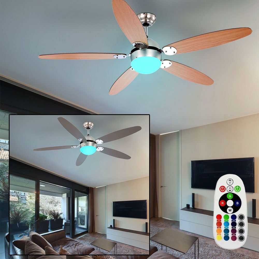 etc-shop Deckenventilator, LED RGB Design Ventilator Lüfter Fernbedienung Abkühlung Sommer