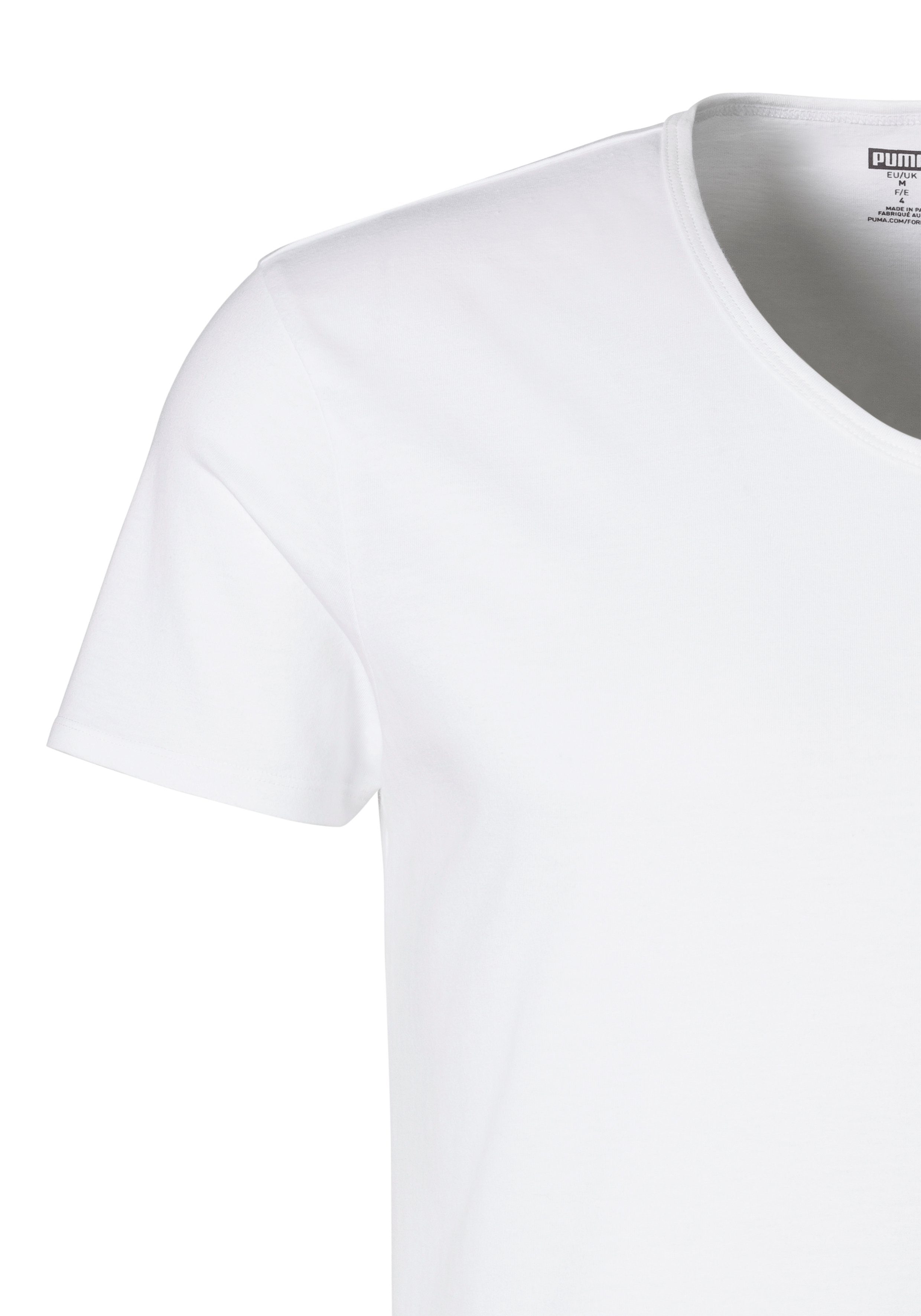 PUMA T-Shirt PUMA BASIC 2P V-NECK TEE (2er Pack) V-Ausschnitt, Kurzarm, elastisch, Baumwolle