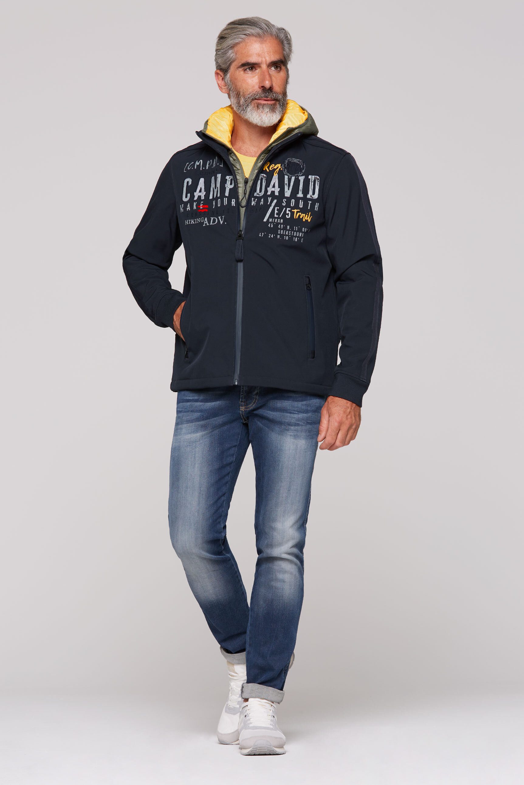 CAMP DAVID Softshelljacke mit verstellbarem Gummizug im Saum