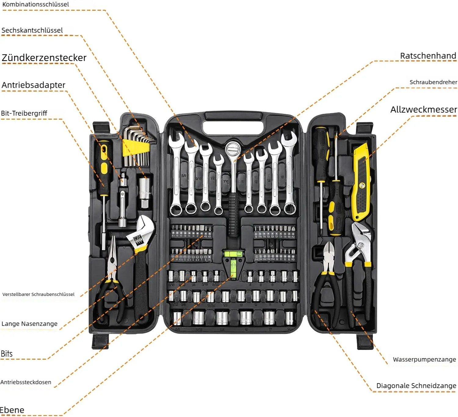 TLGREEN Werkzeugset 95-tlg Werkzeugkoffer,Steckschlüsselsatz, (Werkzeugset günstig online kaufen