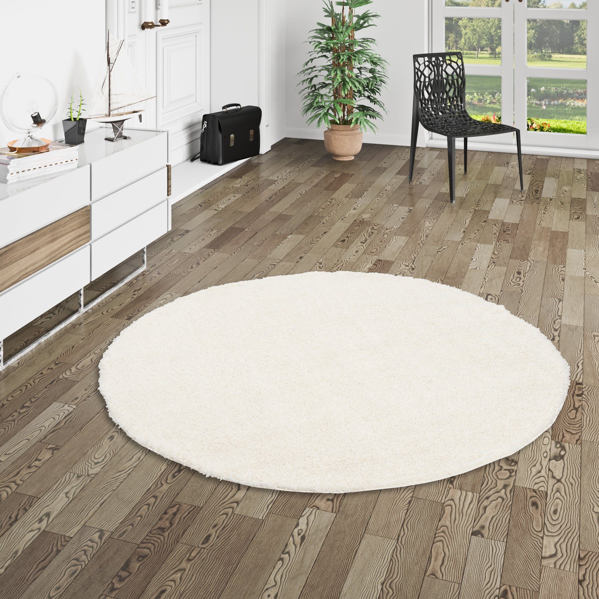 Pergamon Hochflor-Teppich Hochflor Langflor Teppich Aloha Rund, Rund, Höhe: 40 mm
