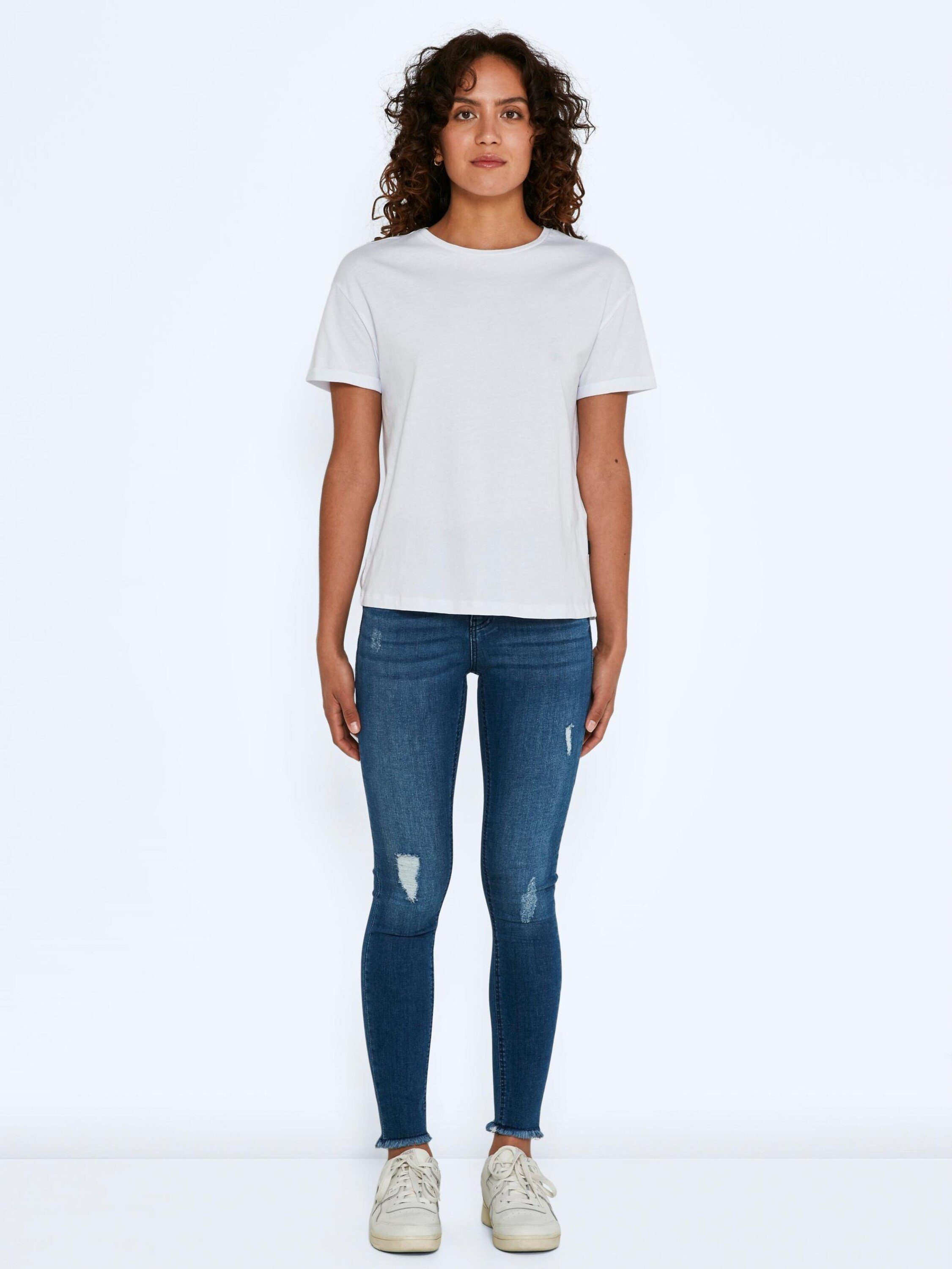 Weiteres Detail, Brandy Noisy T-Shirt Plain/ohne (1-tlg) Details may Bright White