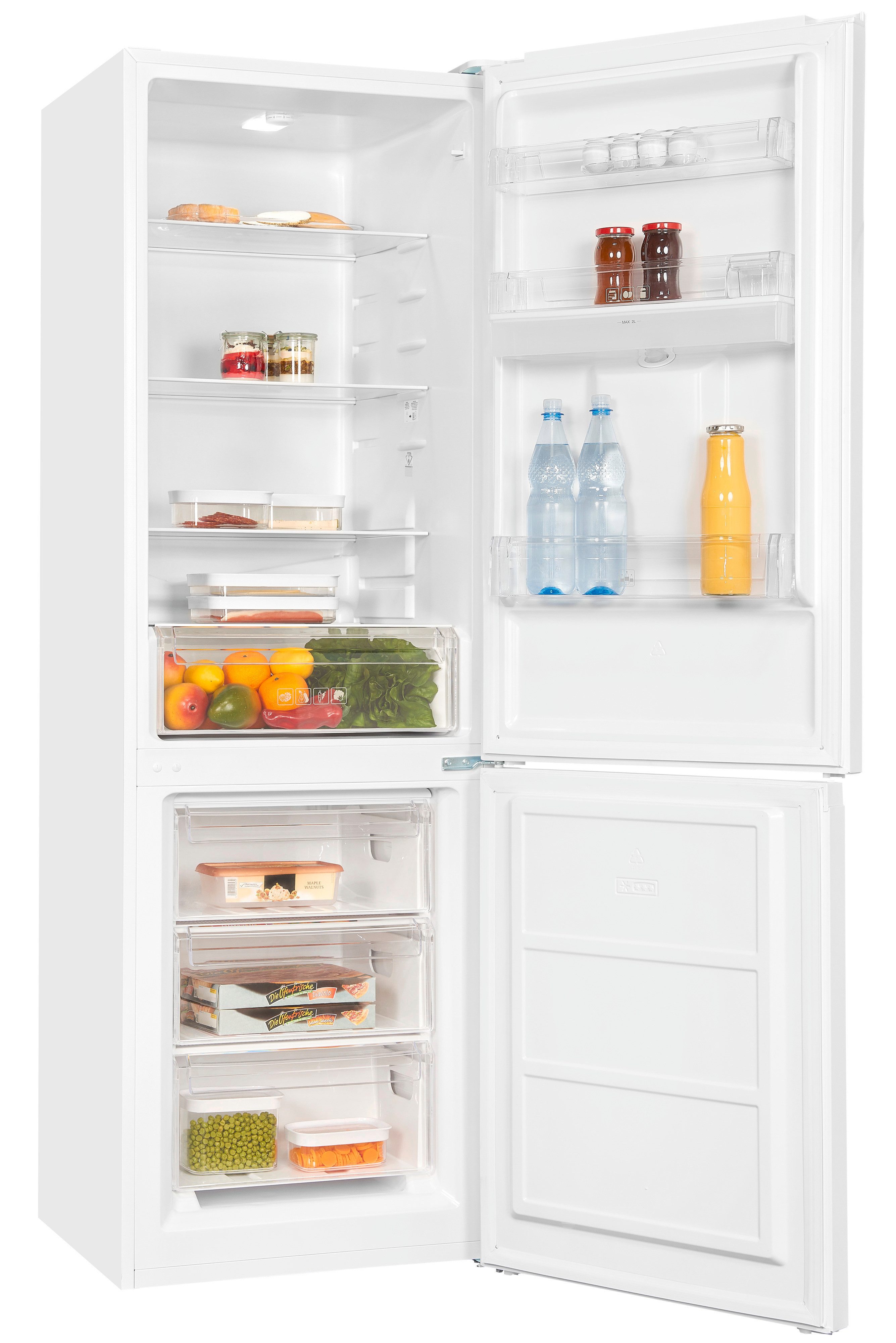 exquisit Kühl-/Gefrierkombination KGC320-95-E-WS-040C, 185,8 cm hoch, 60 cm breit