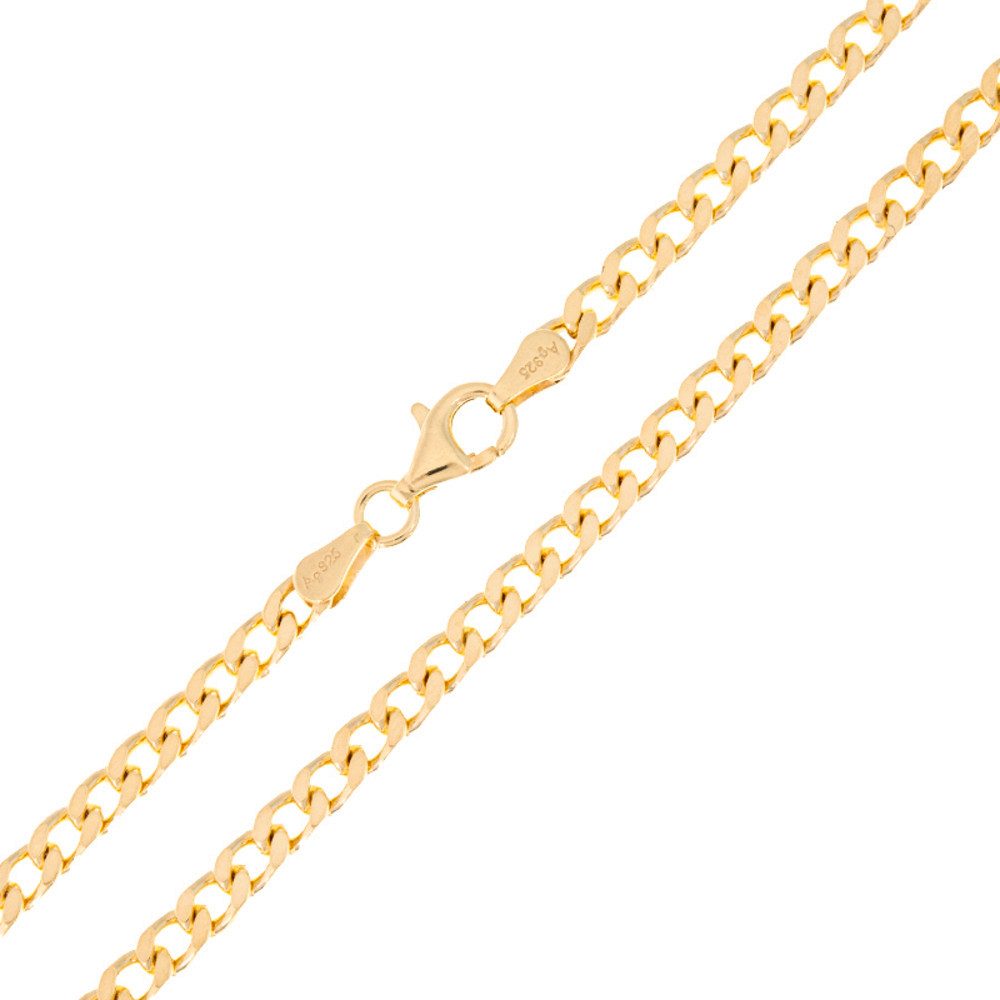 Silberkette Cavill Sterlingsilber Panzerkette 55 cm, 3,1 mm, vergoldet, goldfarben