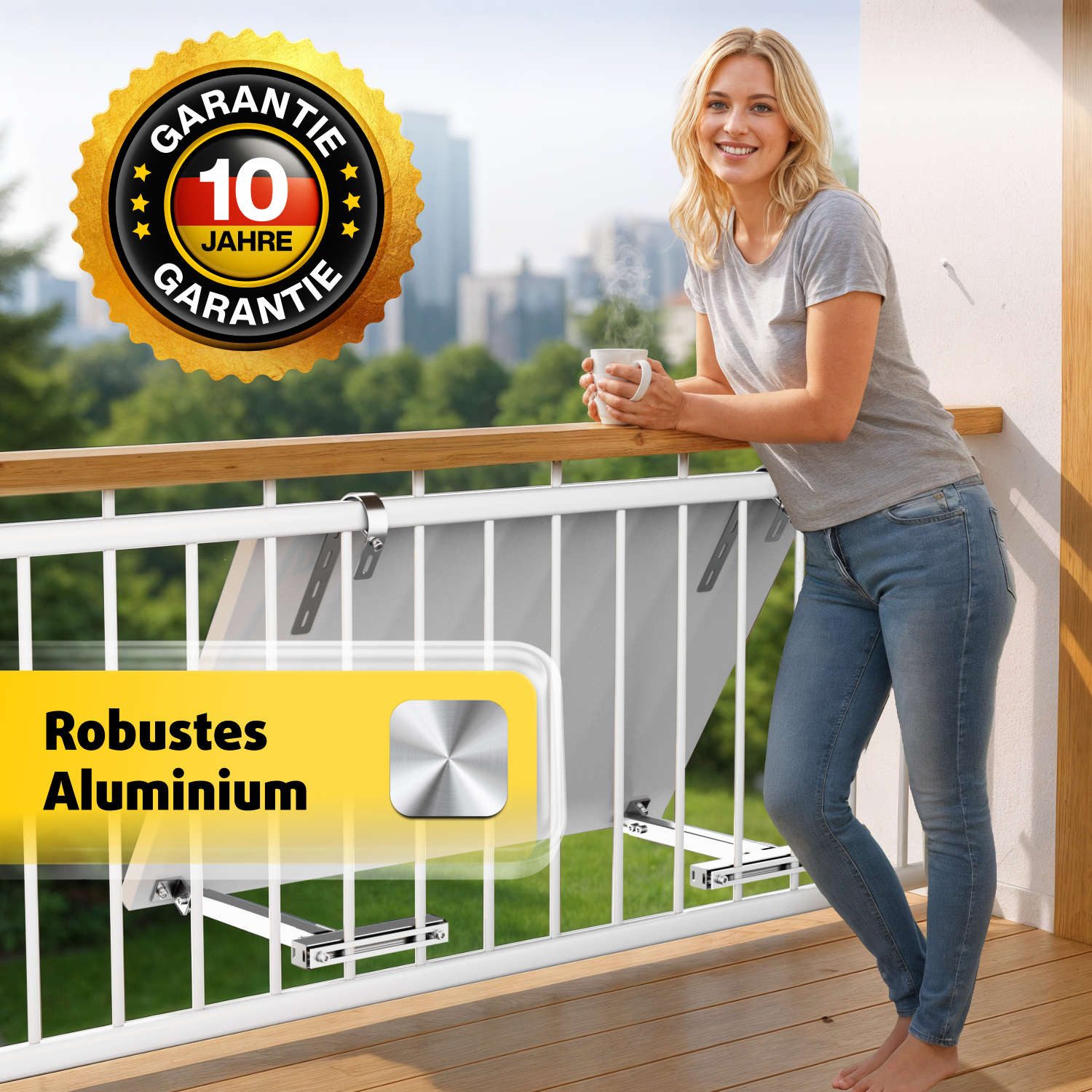 avoltik Solarmodul-Halterung Solarmodul Halterung Alu Aufständerung für Photovoltaik Winkel rund, (Balkonhalterung 1er oder 2er Set zur Auswahl, Balkonhalterung – Bild 5 von 5