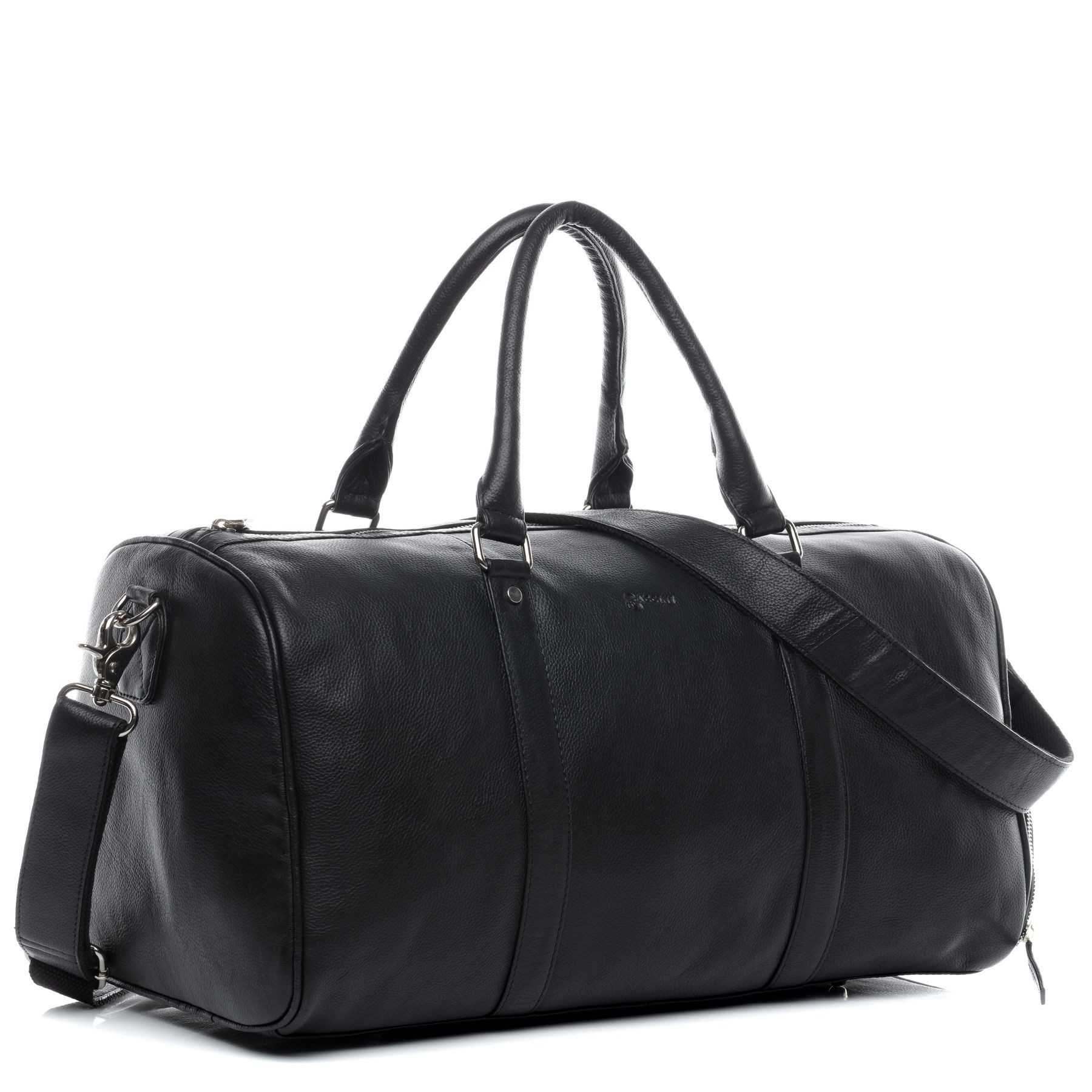 BACCINI Reisetasche echt Leder Weekender groß schwarz-48-cm, Echtleder Reisegepäck für Damen & Herren, Sporttasche XL schwarz