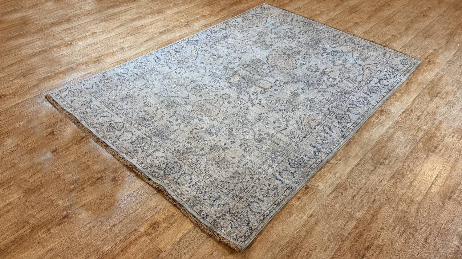Rug Studios Teppich ZIEGLER FARAHAN-ORIGINAL HANDGEKNÜPFT, Rechteckig, Höhe: 8 mm, Handgefertigt, 175 x 250 cm, Hellgrau