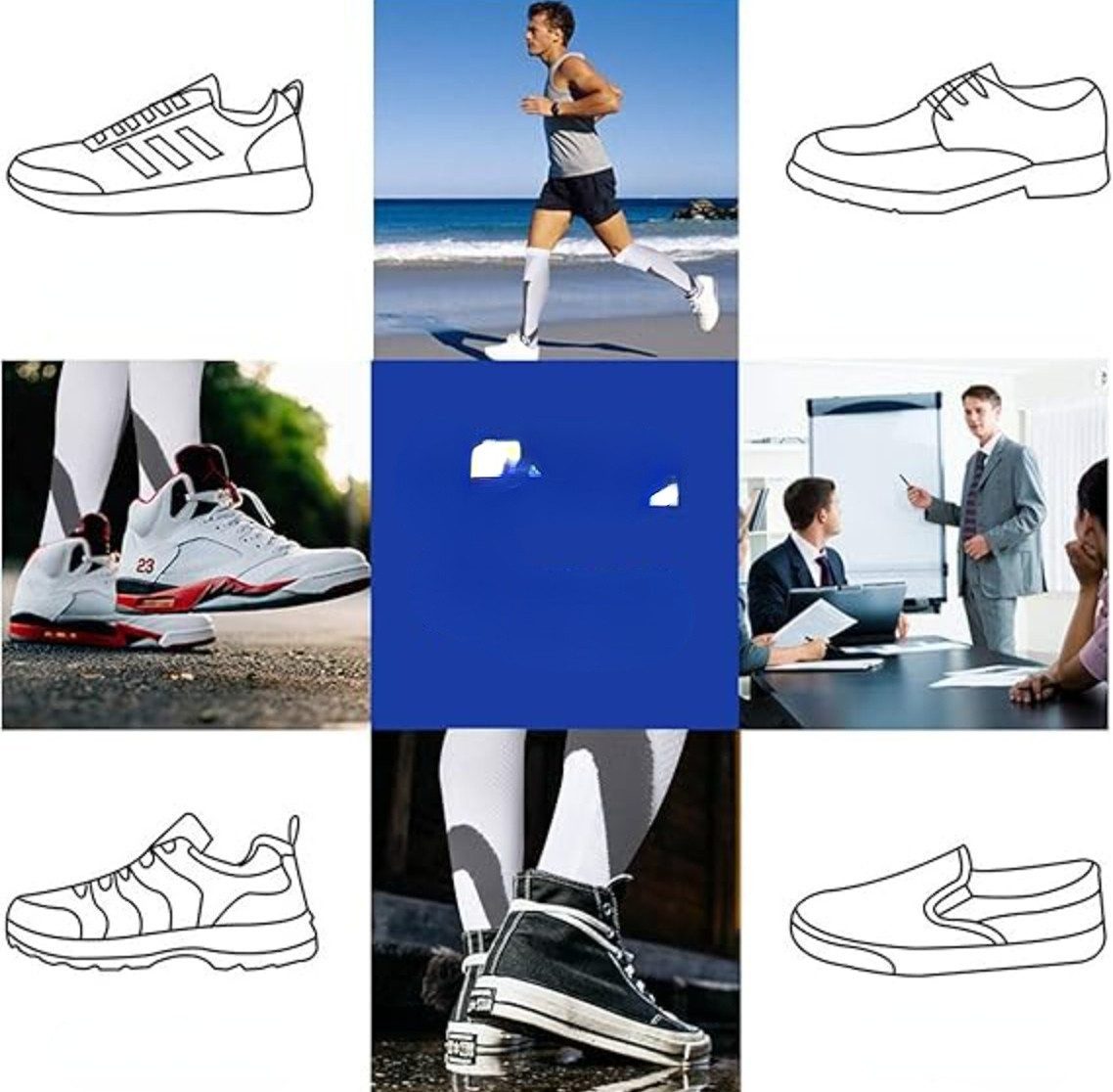 Blusmart Stützkniestrümpfe Kompressionssocken für Damen und Herren (3 Paar Stützsocken, Thrombose-Socken mit hohem Tragekomfort) Geeignet für Sport, Laufen, Fliegen, Reisen, Radfahren