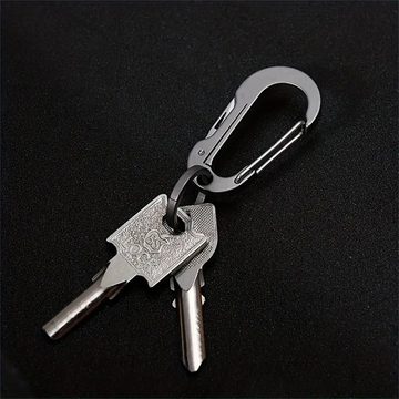 RefinedFlare Schlüsselanhänger Mehrzweck-Schlüsselanhänger aus Titan mit (1-tlg., ideal für Outdoor-Camping und Notfälle), klappbarem scharfem Messer