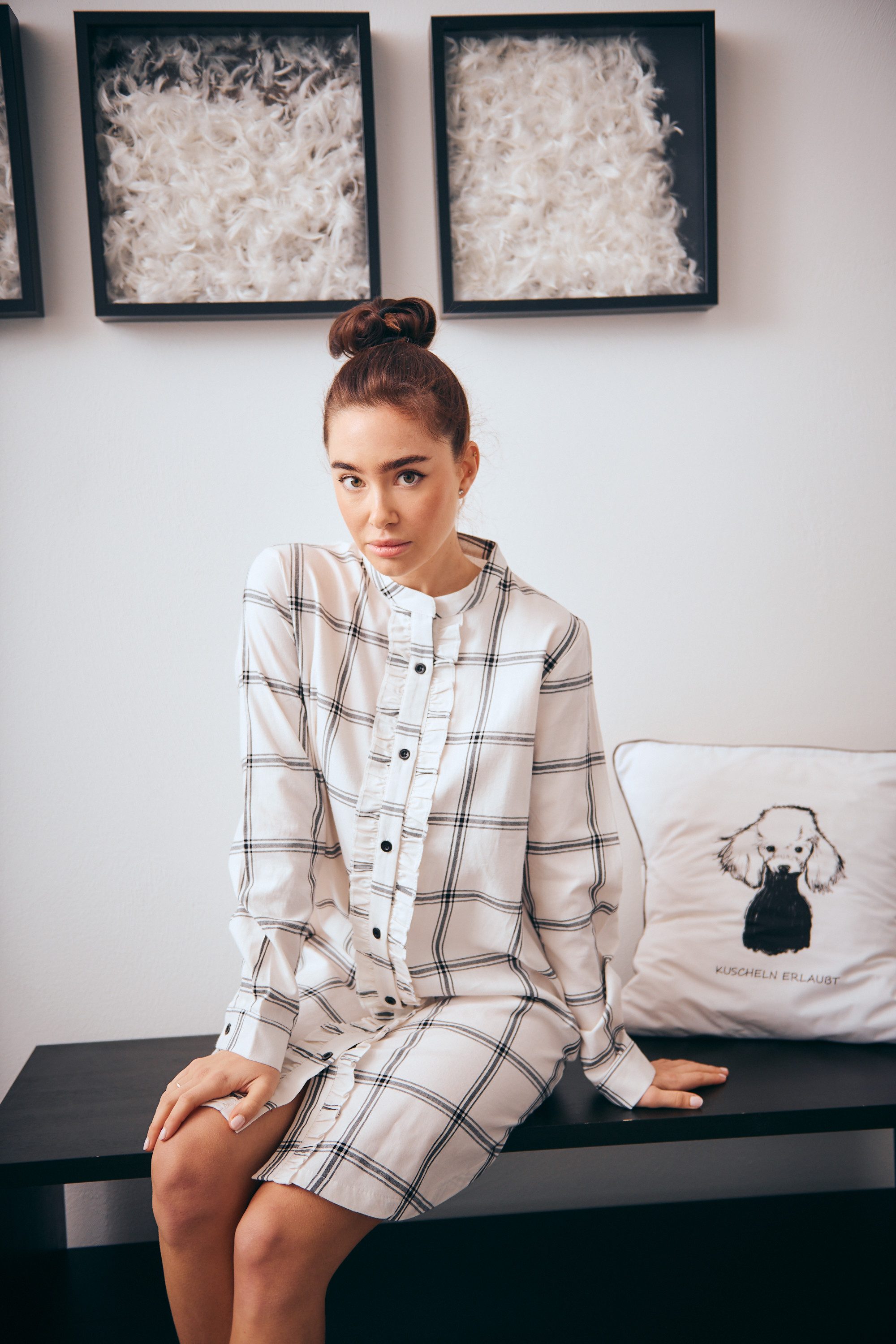 Louis & Louisa Nachthemd Kariertes Nachtkleid mit Knopfleiste günstig online kaufen