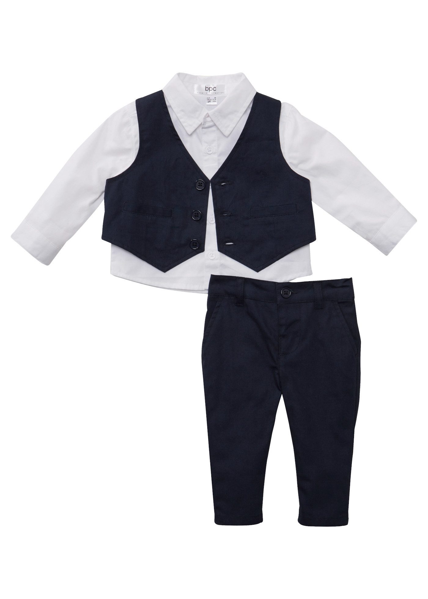 bonprix Anzugweste (Set, 3er) Set aus Weste, Hemd und Hose