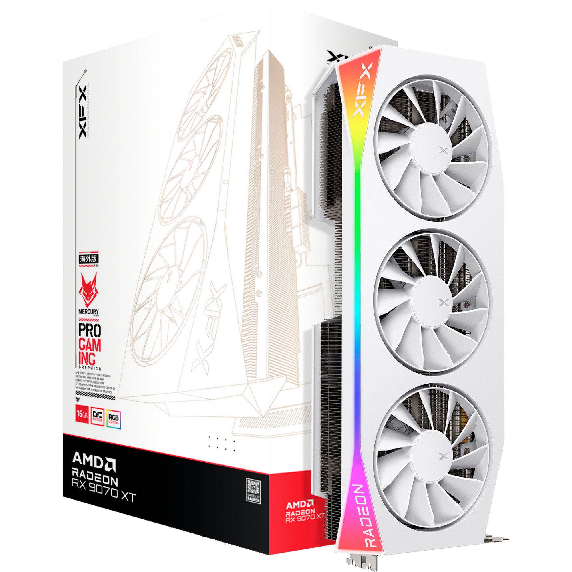 XFX XFX Radeon RX 9070 XT OC Mercury RGB, Grafikkarte, Grafikkarte (16 GB)